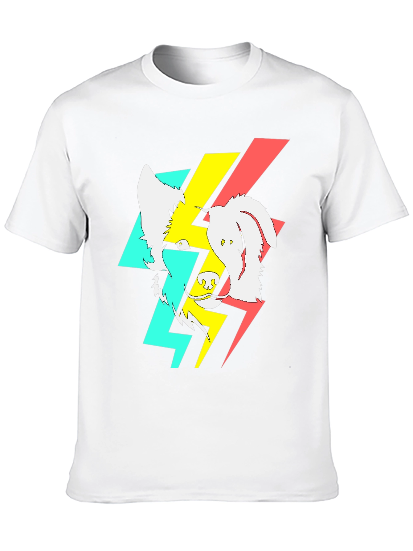 Abstract Dog Graphic Black T-Shirt