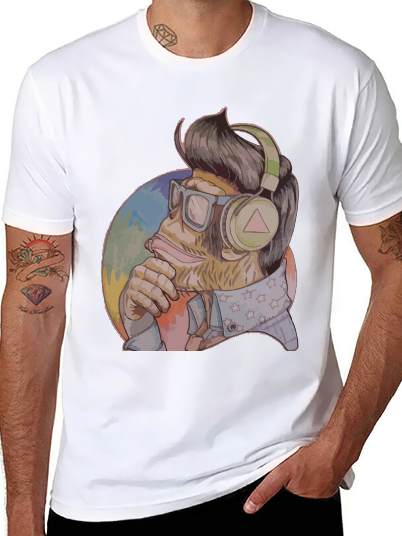 Cool Ape Graphic Tee - Black Cotton Blend