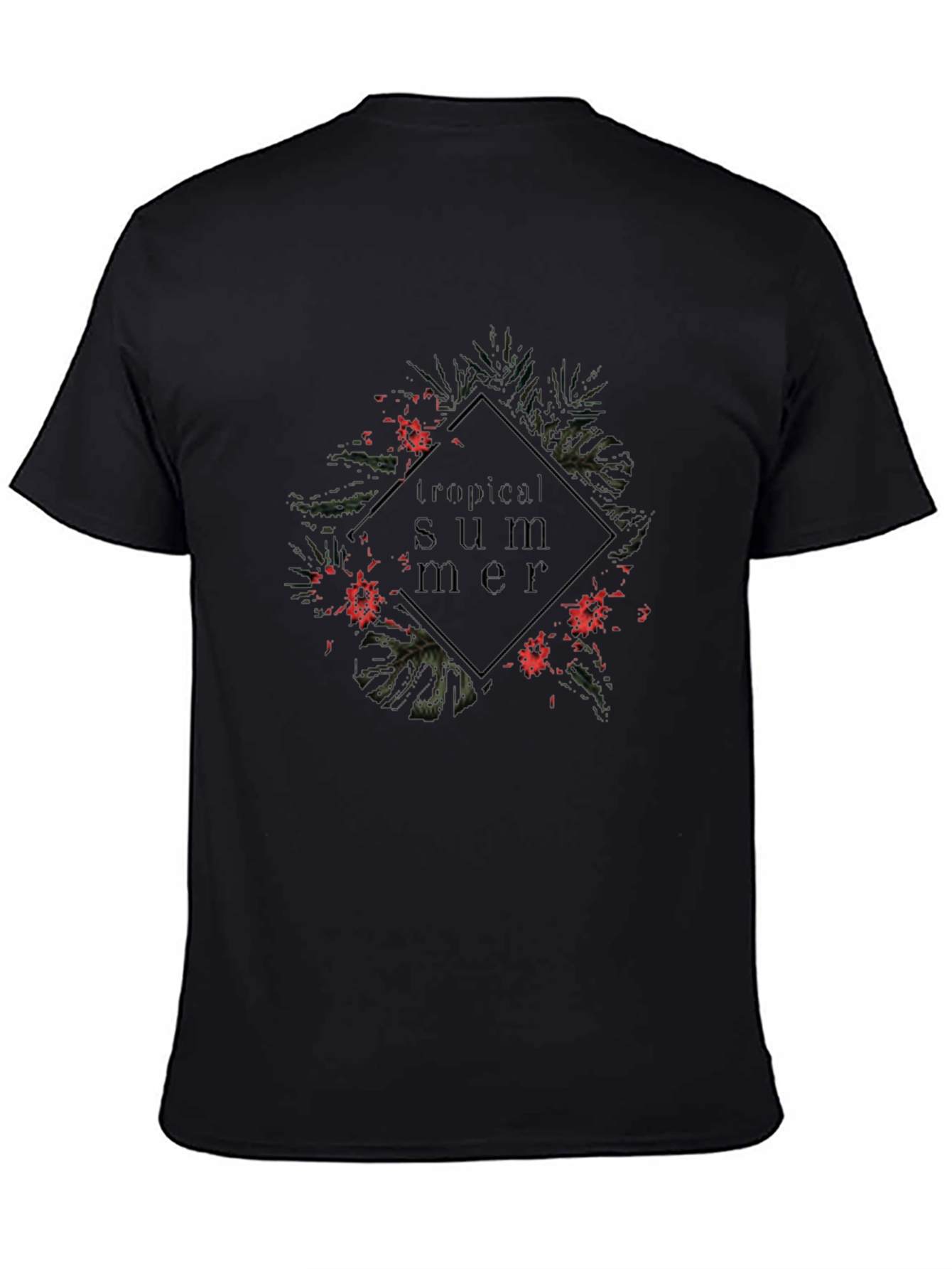 Tropical Summer Black T-Shirt