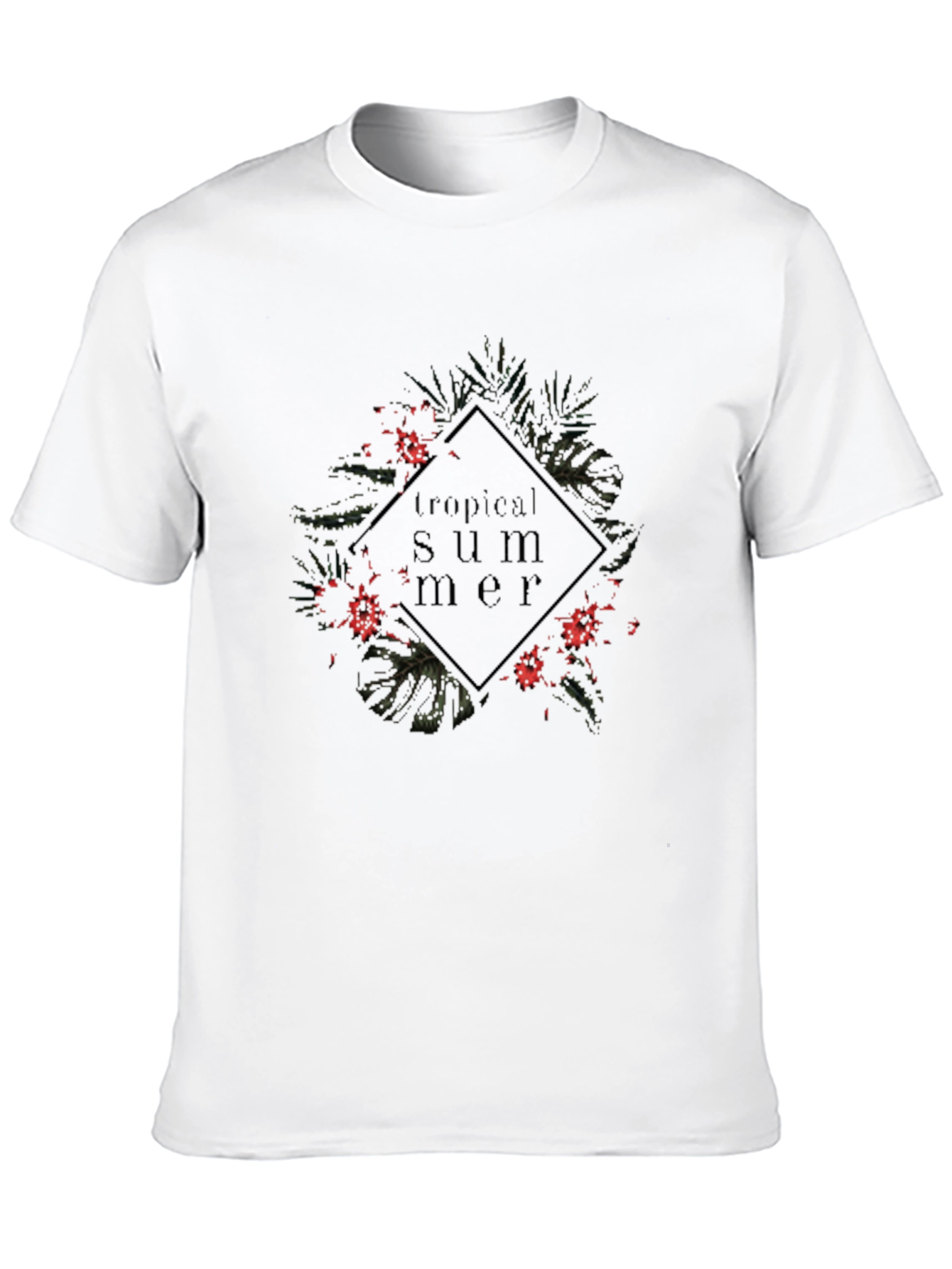 Tropical Summer Black T-Shirt