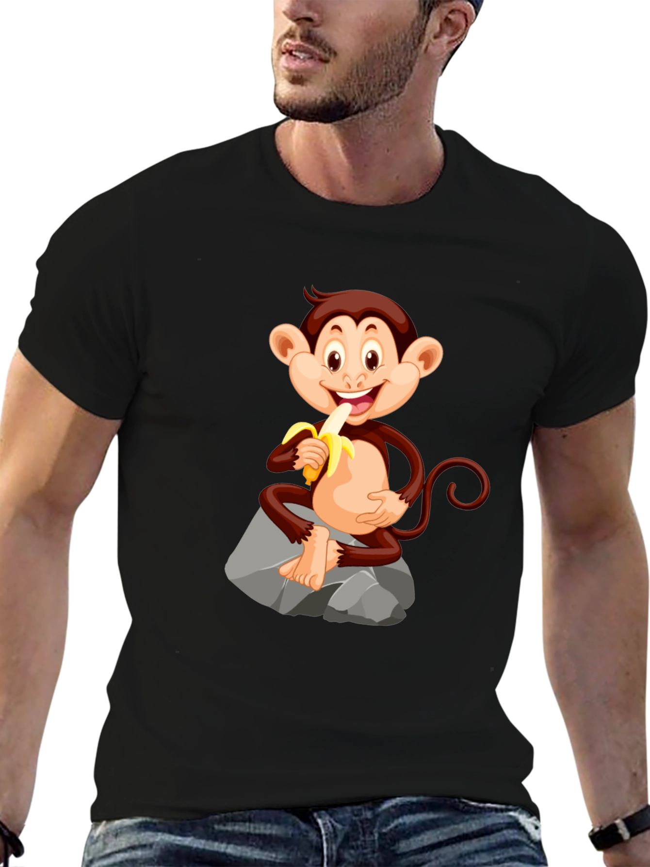 Monkey Eating Banana Graphic Tee