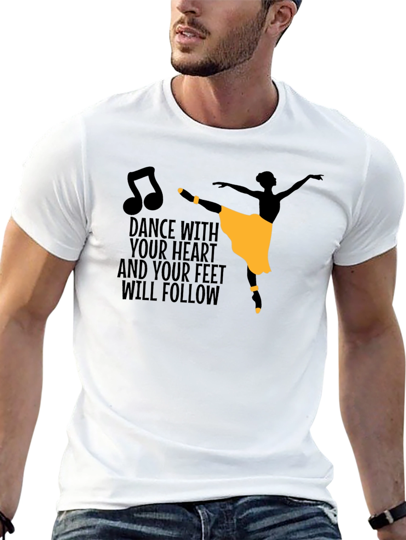 Dance With Heart Tee - Ballerina Graphic Shirt