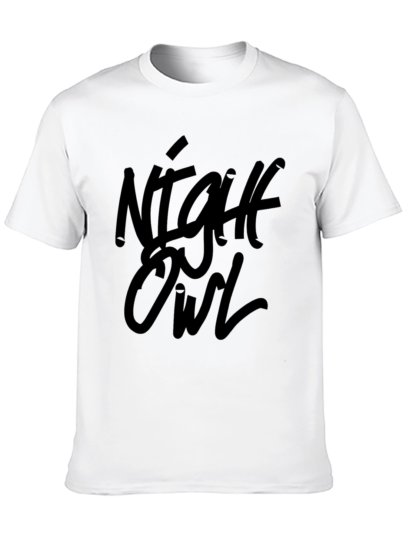 Night Owl Black Graphic Tee Casual Wear