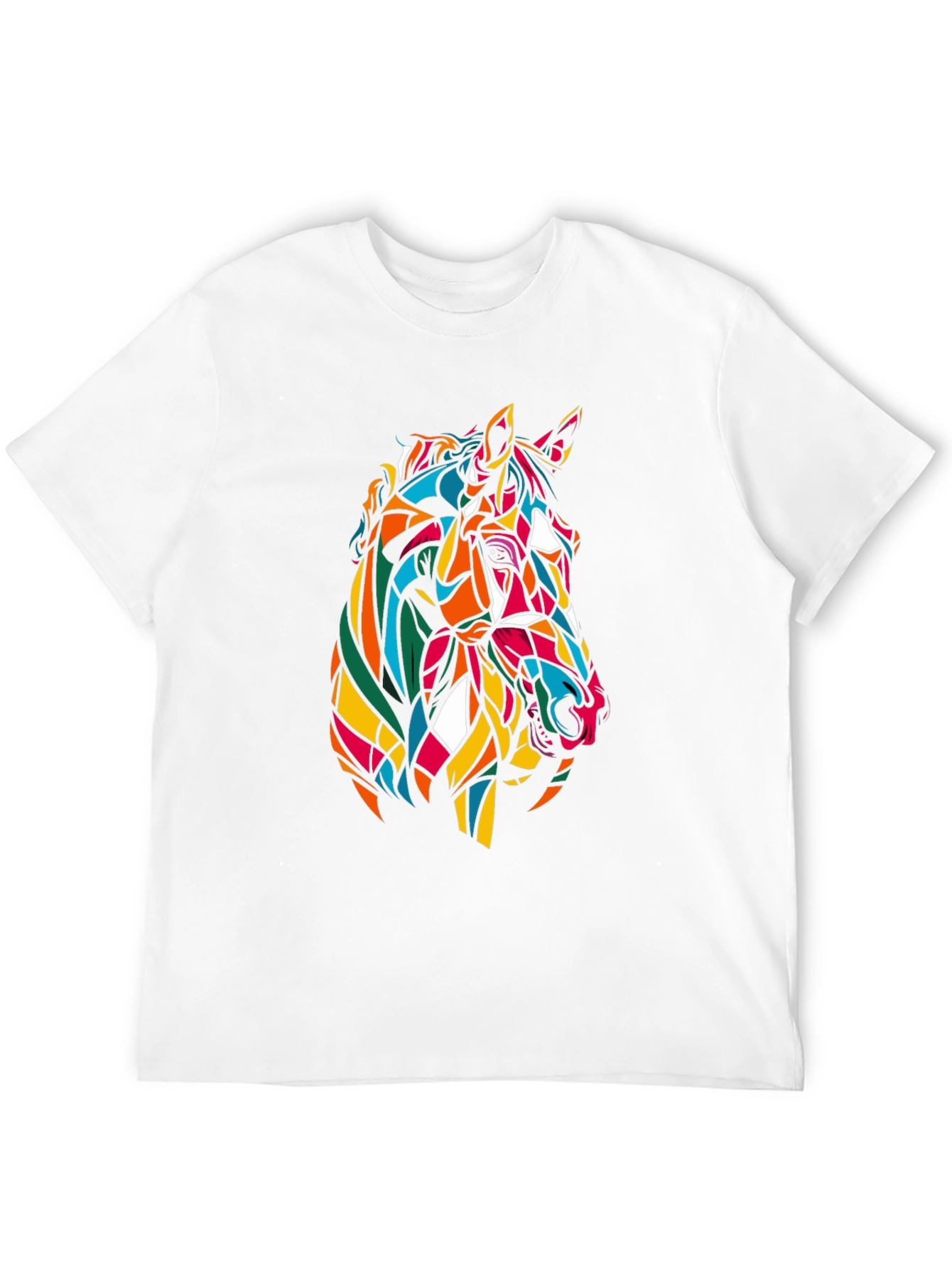 Geometric Horse Graphic Tee - Stylish Mens T-Shirt