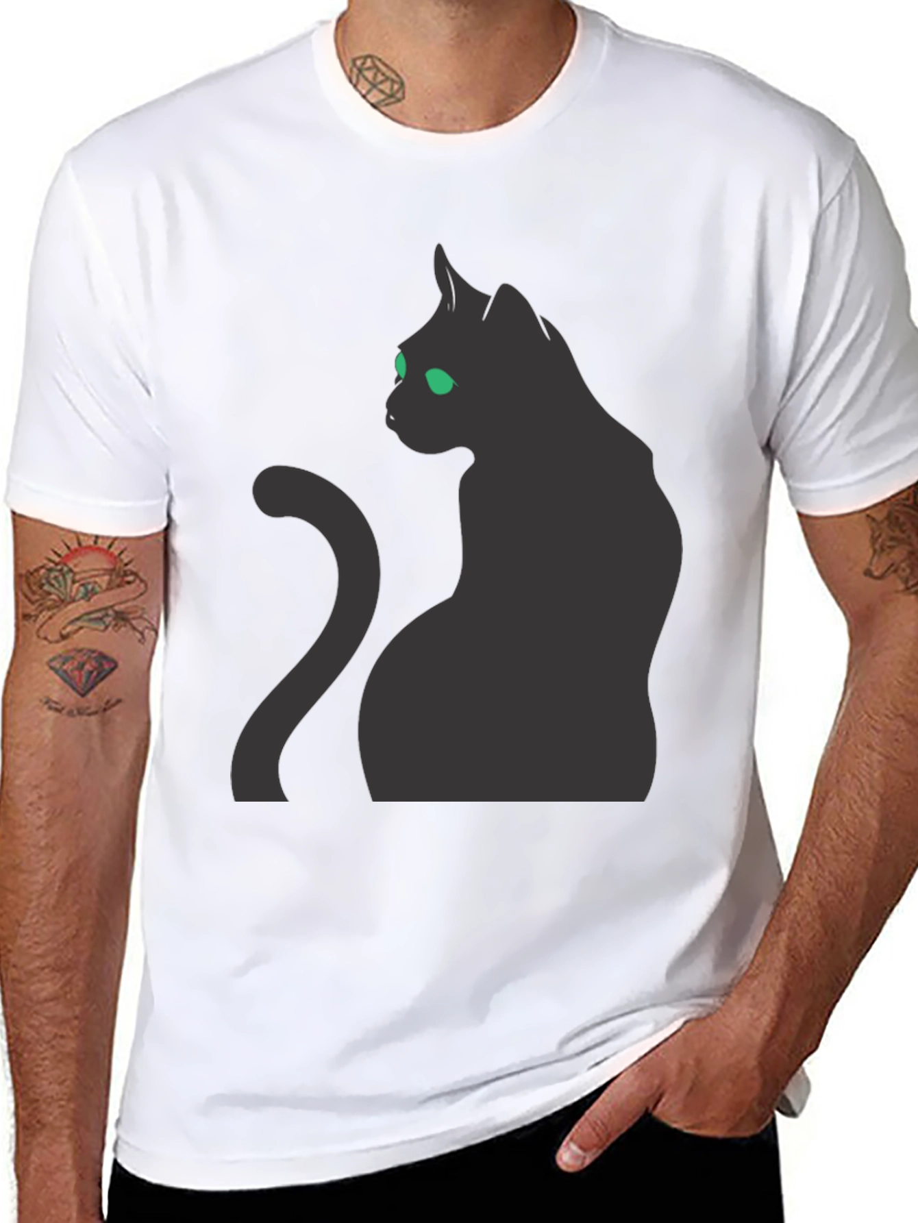 Black Cat Graphic Tee - Stylish & Comfortable