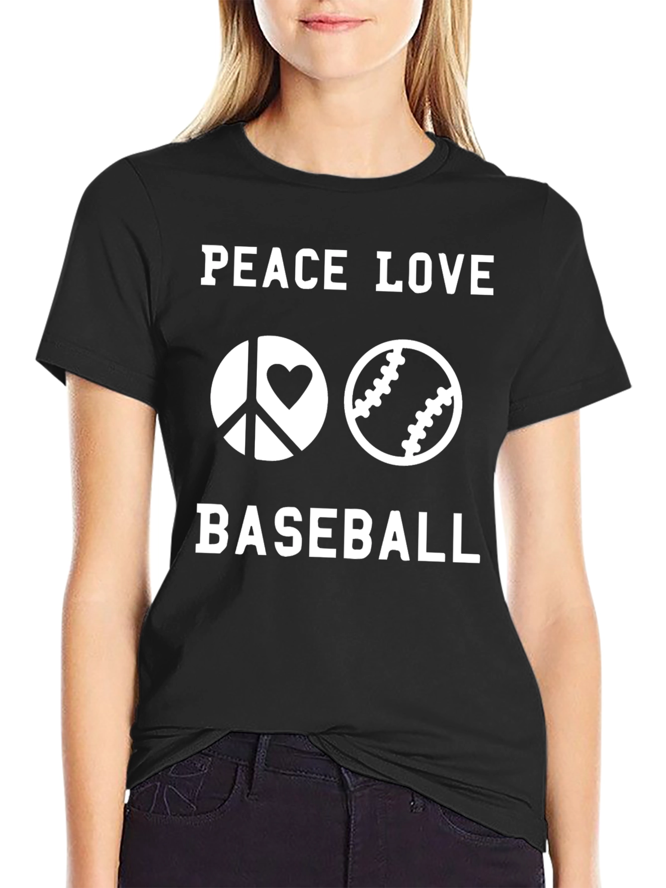 Peace Love Baseball T-Shirt