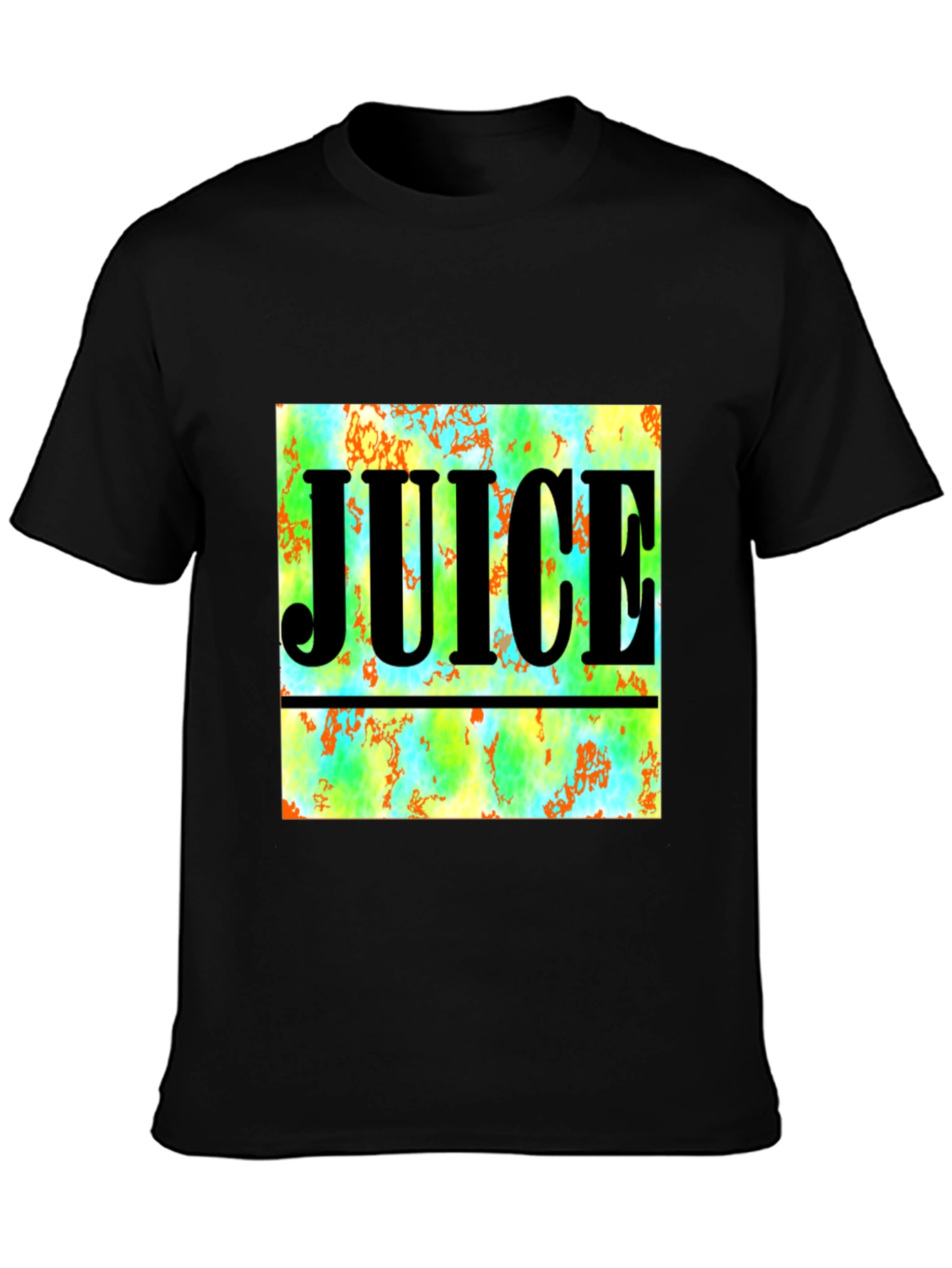 Juice Graphic Tee - Abstract Design Black T-Shirt