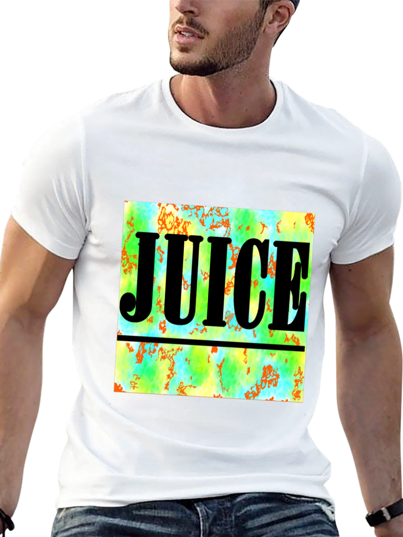 Juice Graphic Tee - Abstract Design Black T-Shirt