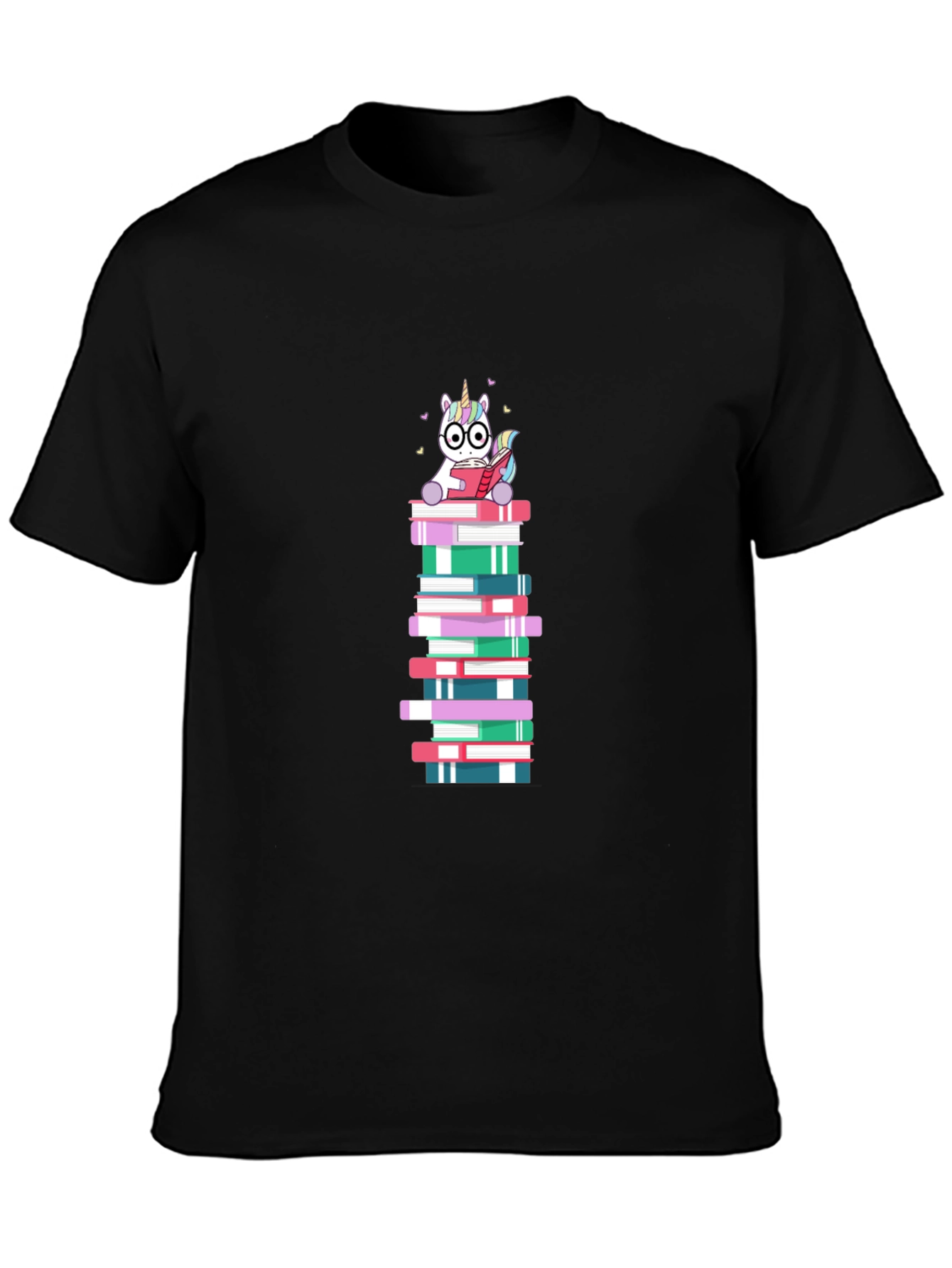 Unicorn Reading on Books T-Shirt