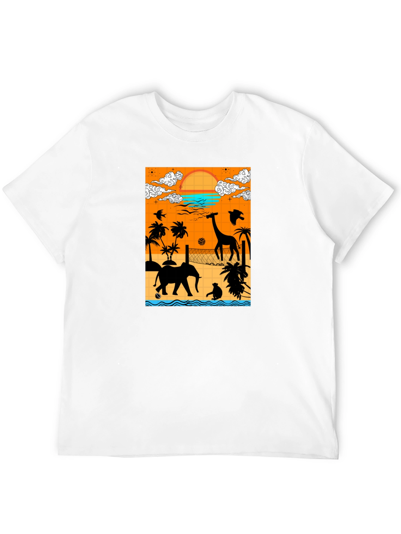 Tropical Beach Silhouette Graphic Tee