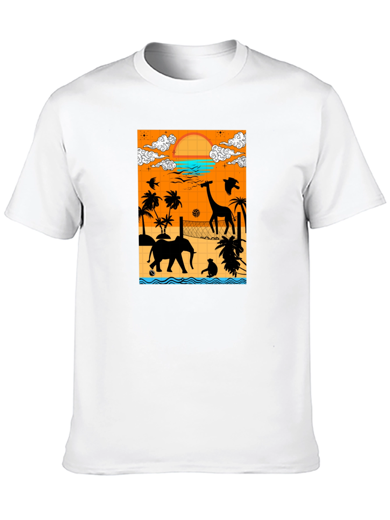 Tropical Beach Silhouette Graphic Tee