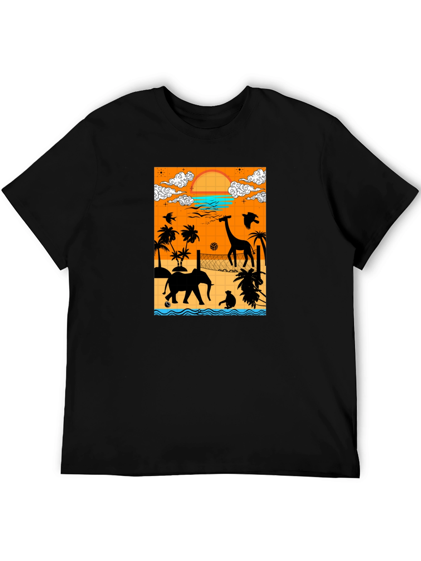Tropical Beach Silhouette Graphic Tee