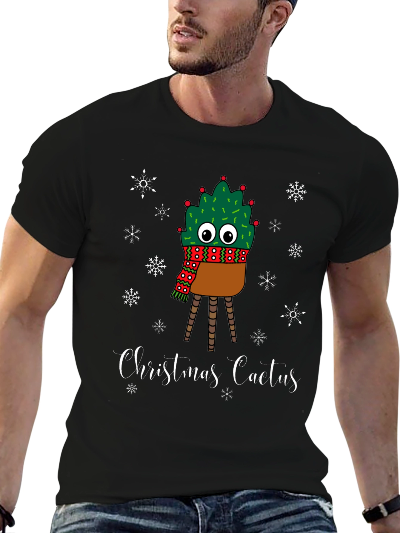 Christmas Cactus T-Shirt - Holiday Festive Graphic Tee