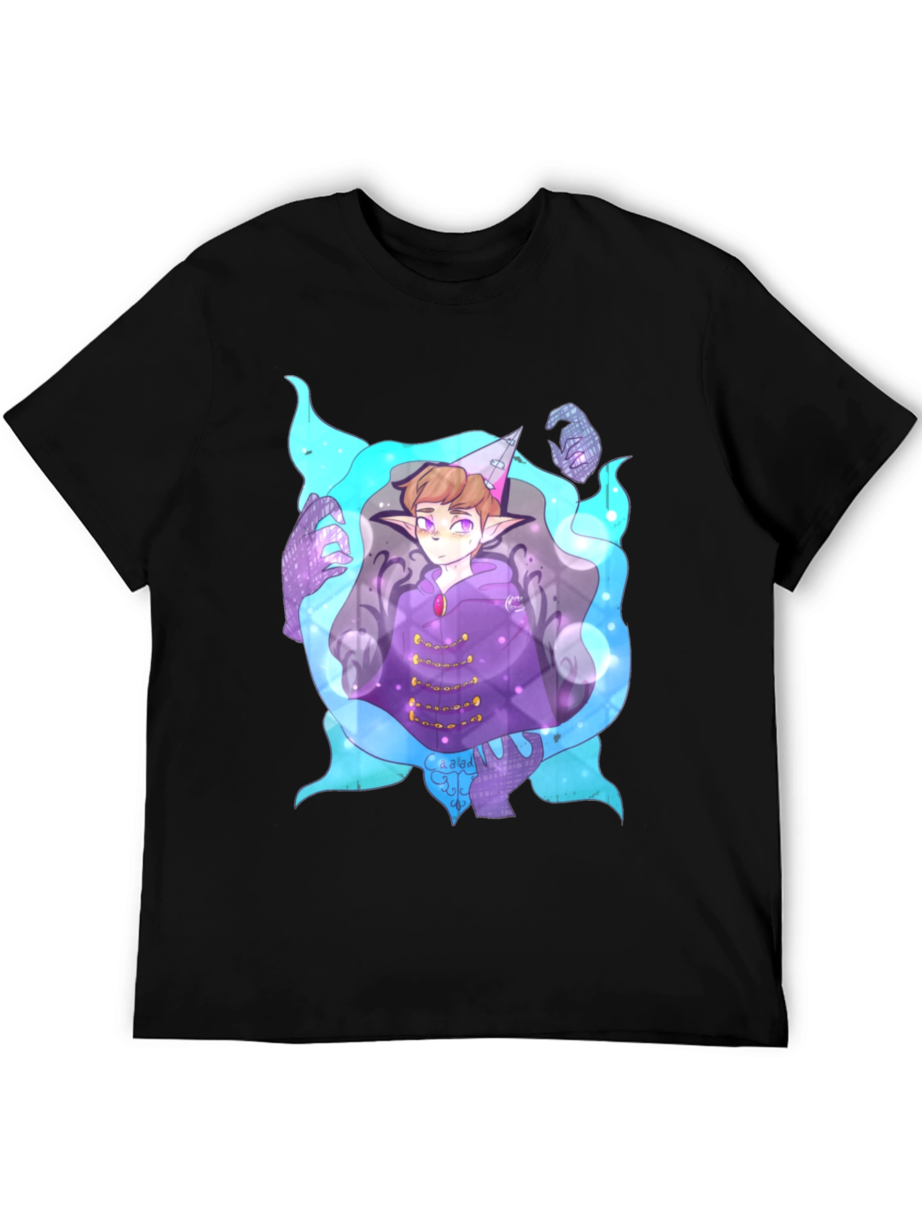 Magical Character Graphic Print Black Tee