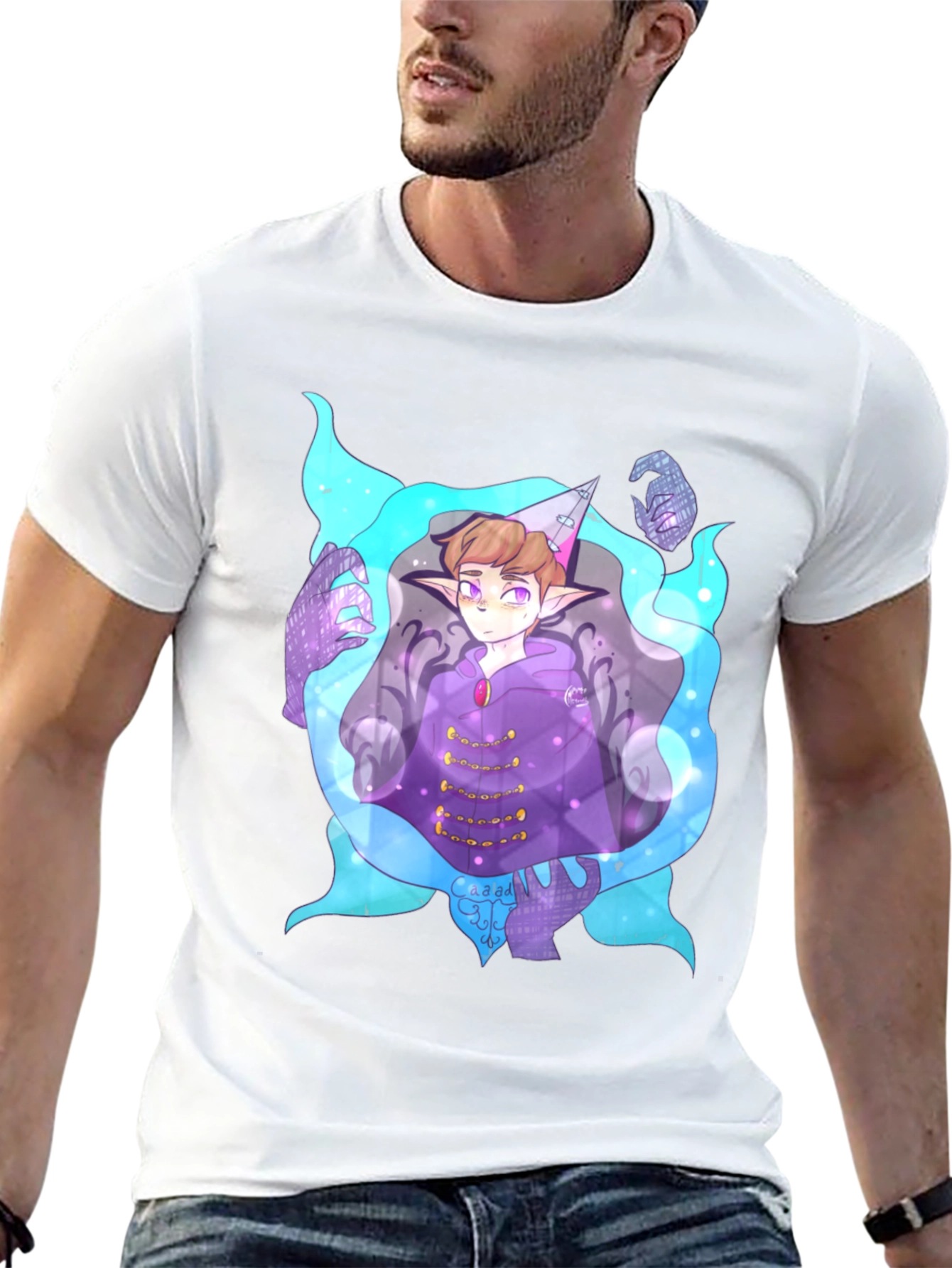 Magical Character Graphic Print Black Tee