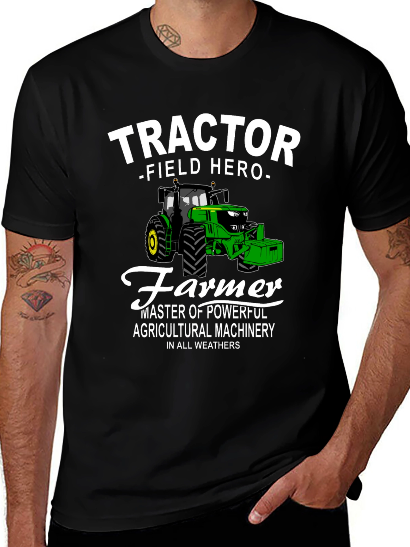 Tractor Field Hero Farmer Graphic T-Shirt