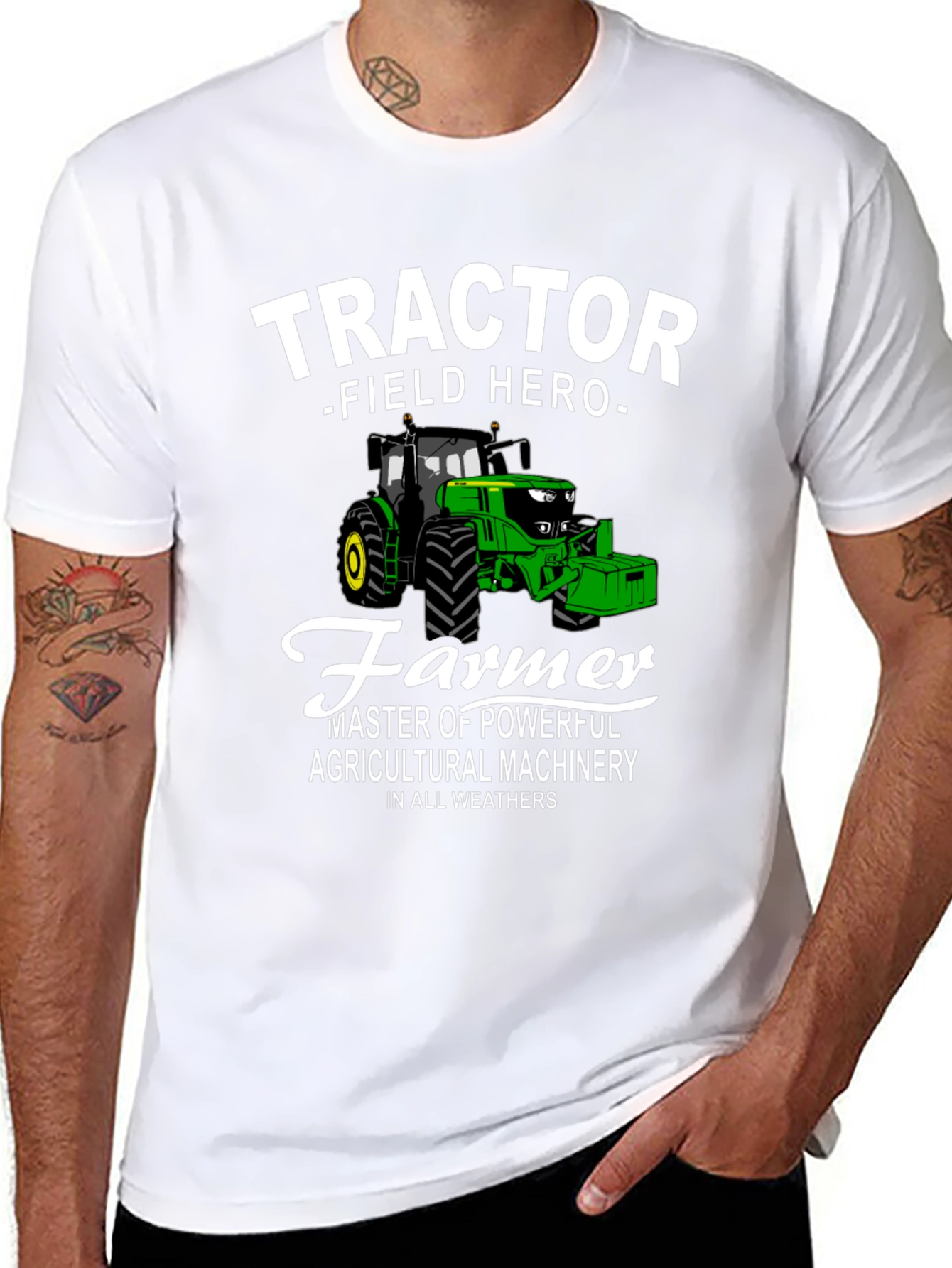 Tractor Field Hero Farmer Graphic T-Shirt