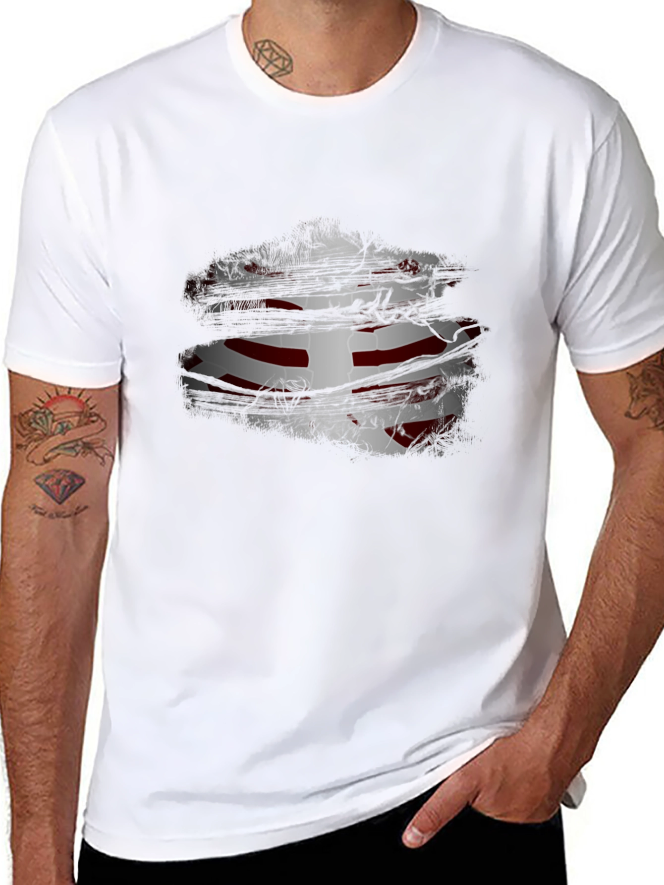 Ripped England Flag T-Shirt