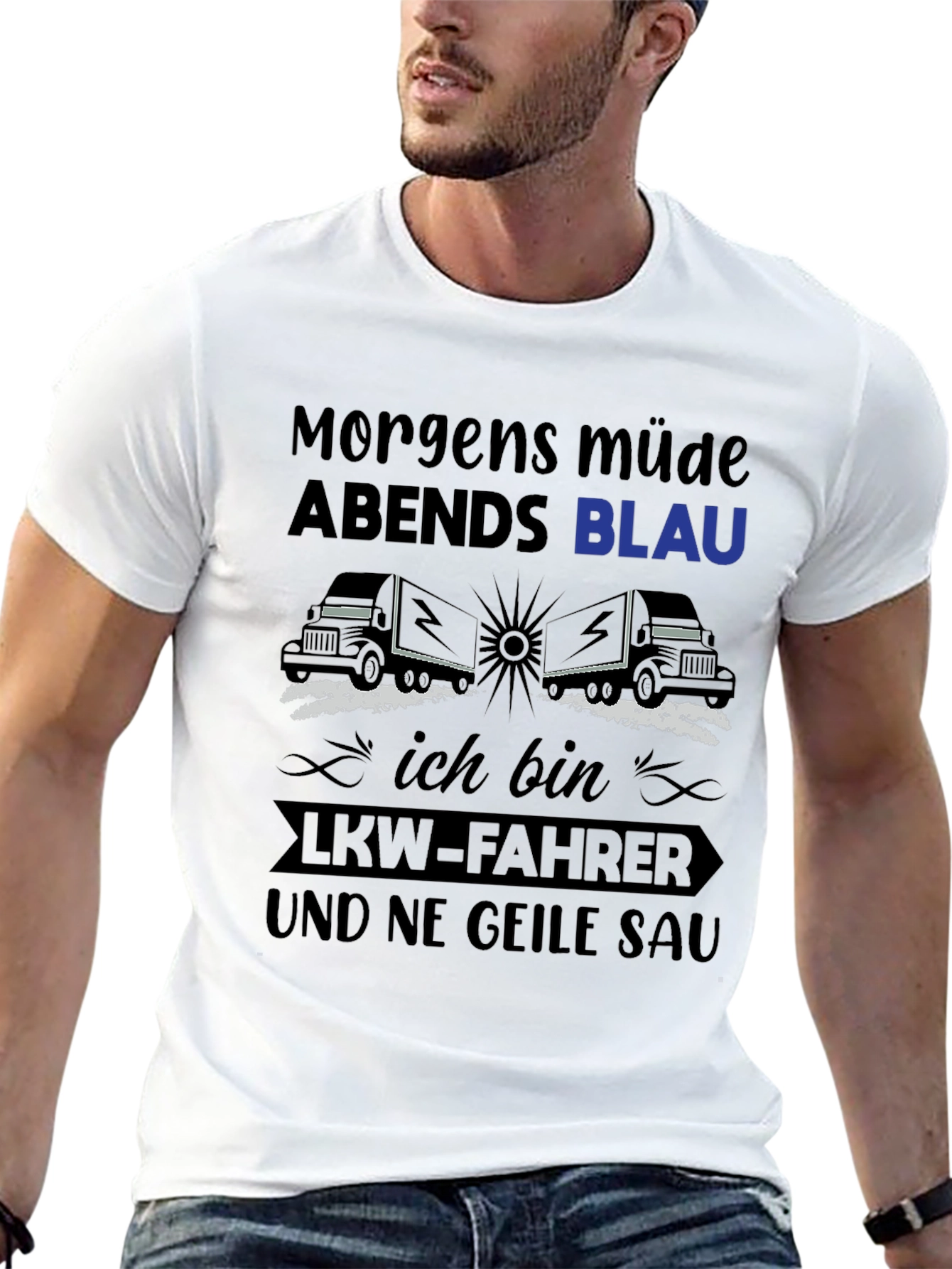 Morgens Müde Trucker T-Shirt