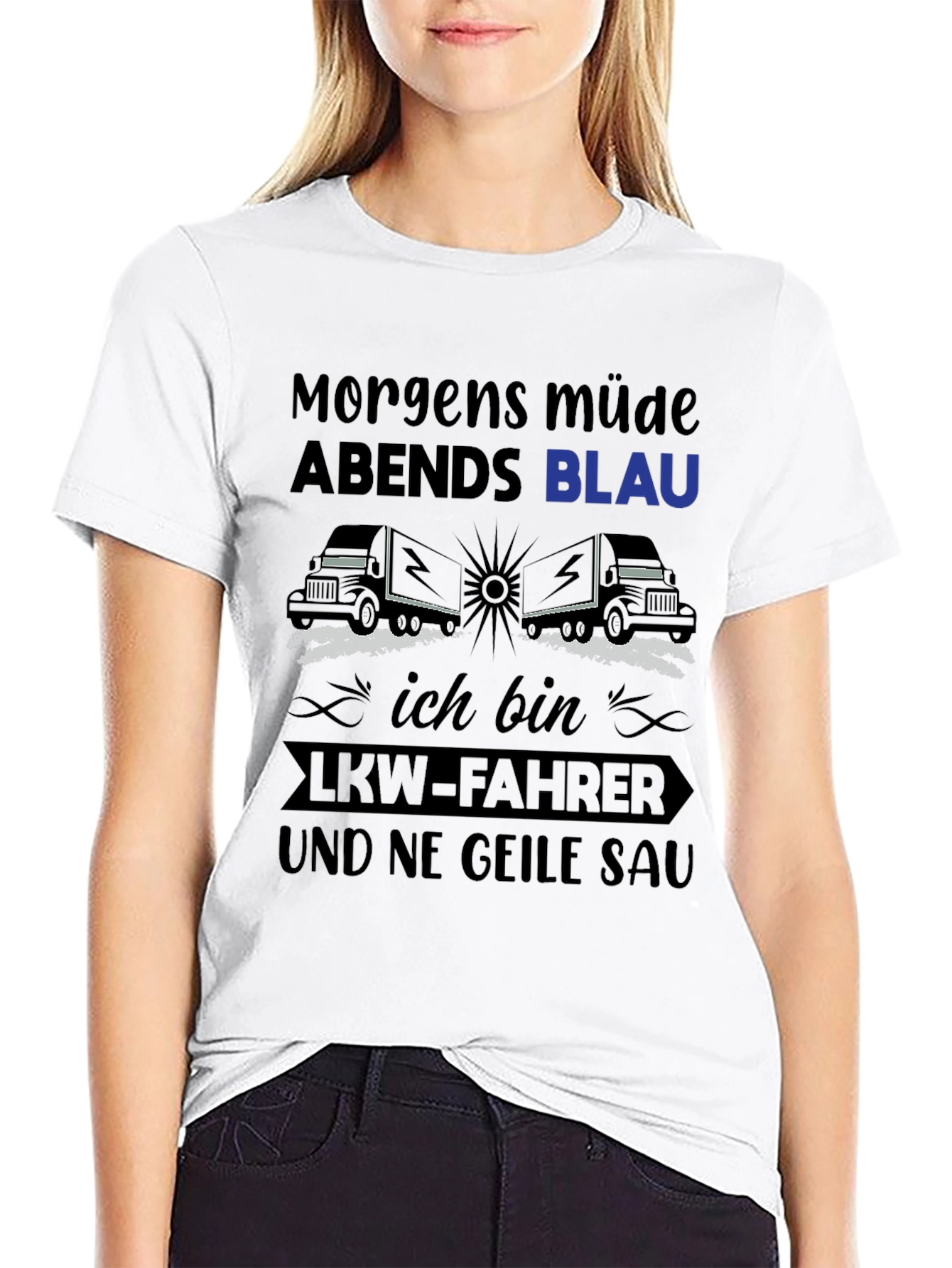 Morgens Müde Trucker T-Shirt