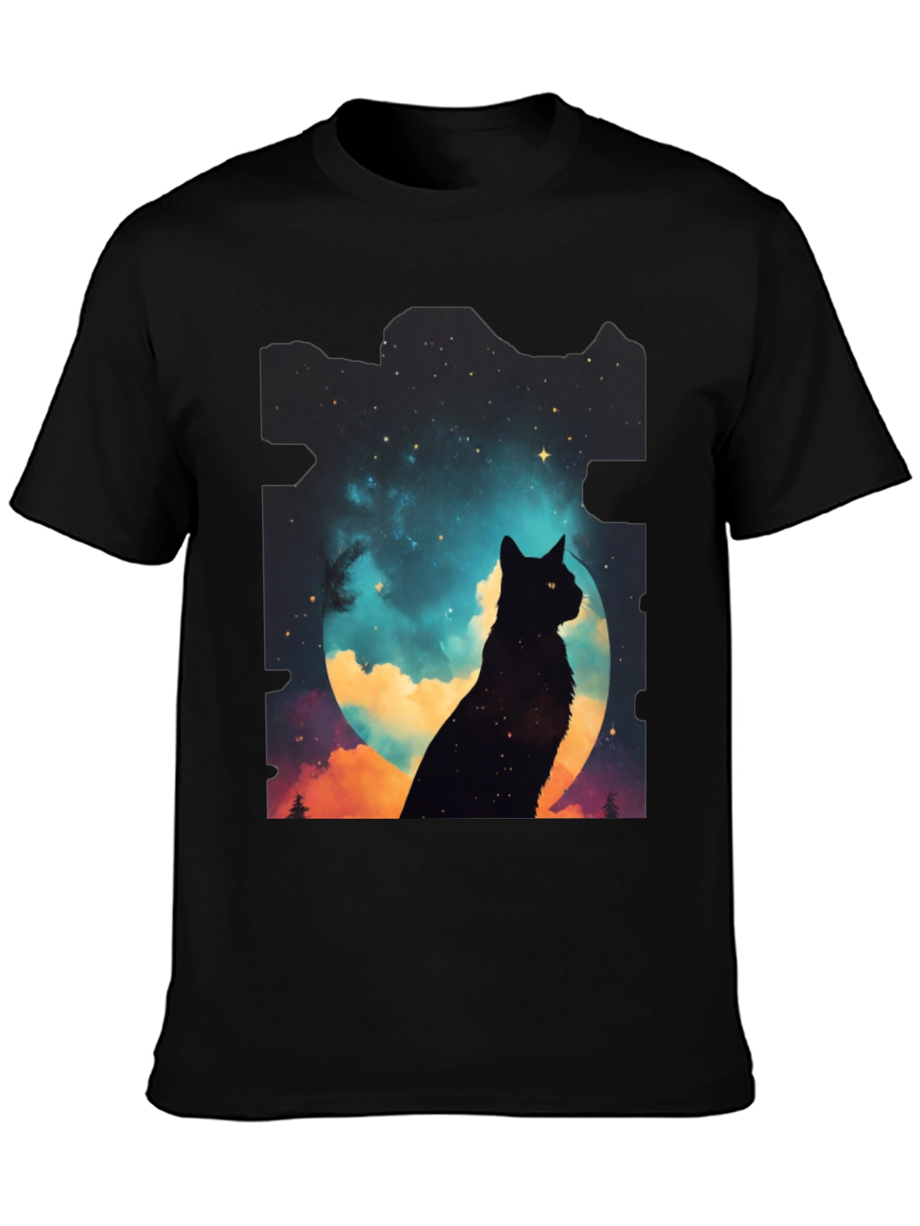 Celestial Cat Silhouette Tee