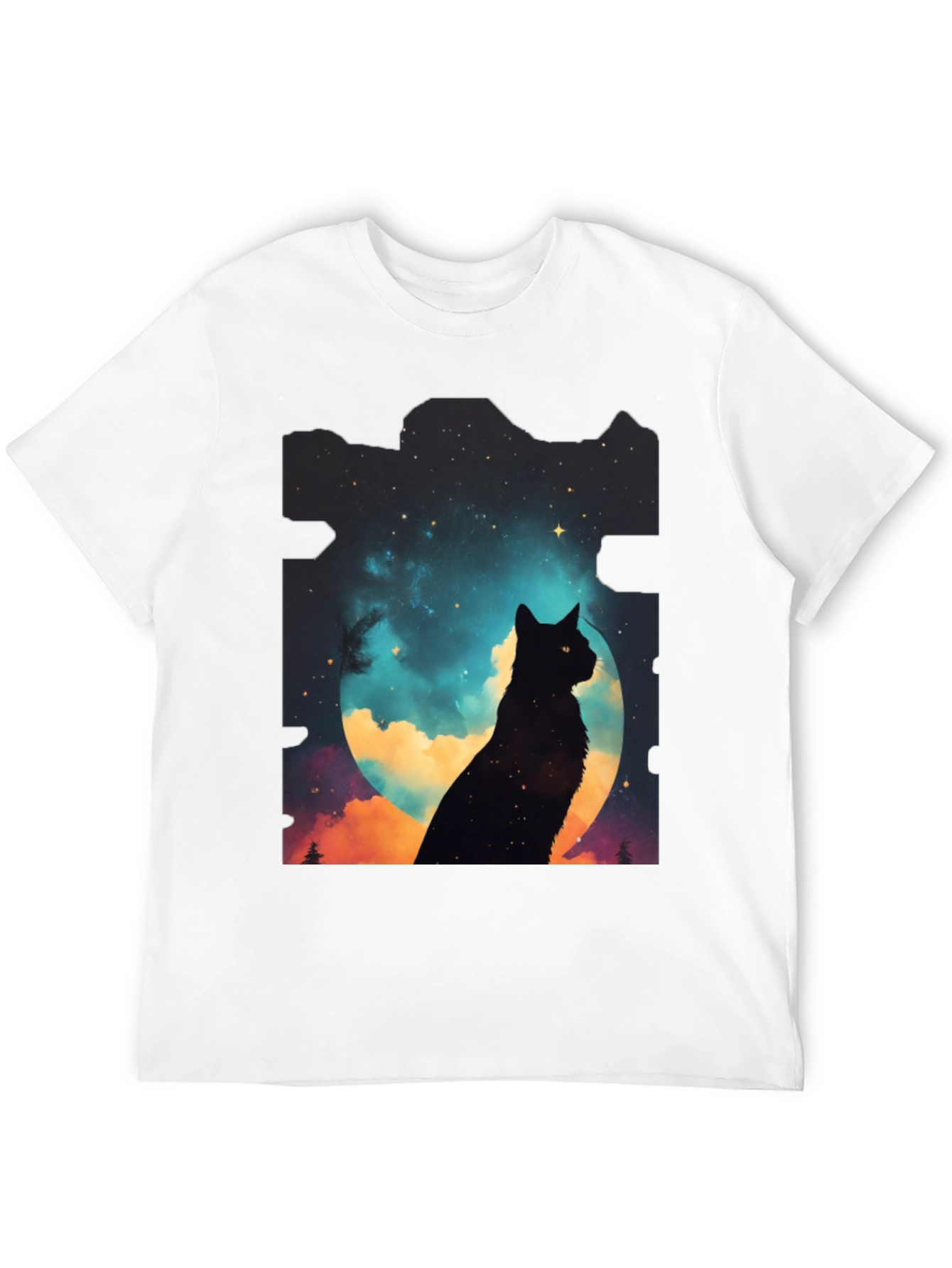 Celestial Cat Silhouette Tee