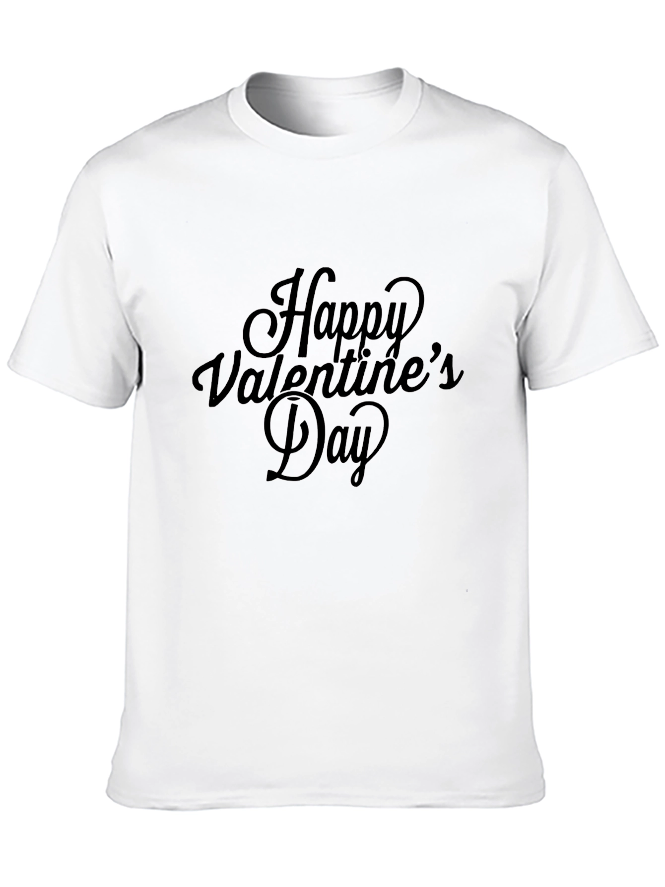 Happy Valentines Day Black Graphic Tee