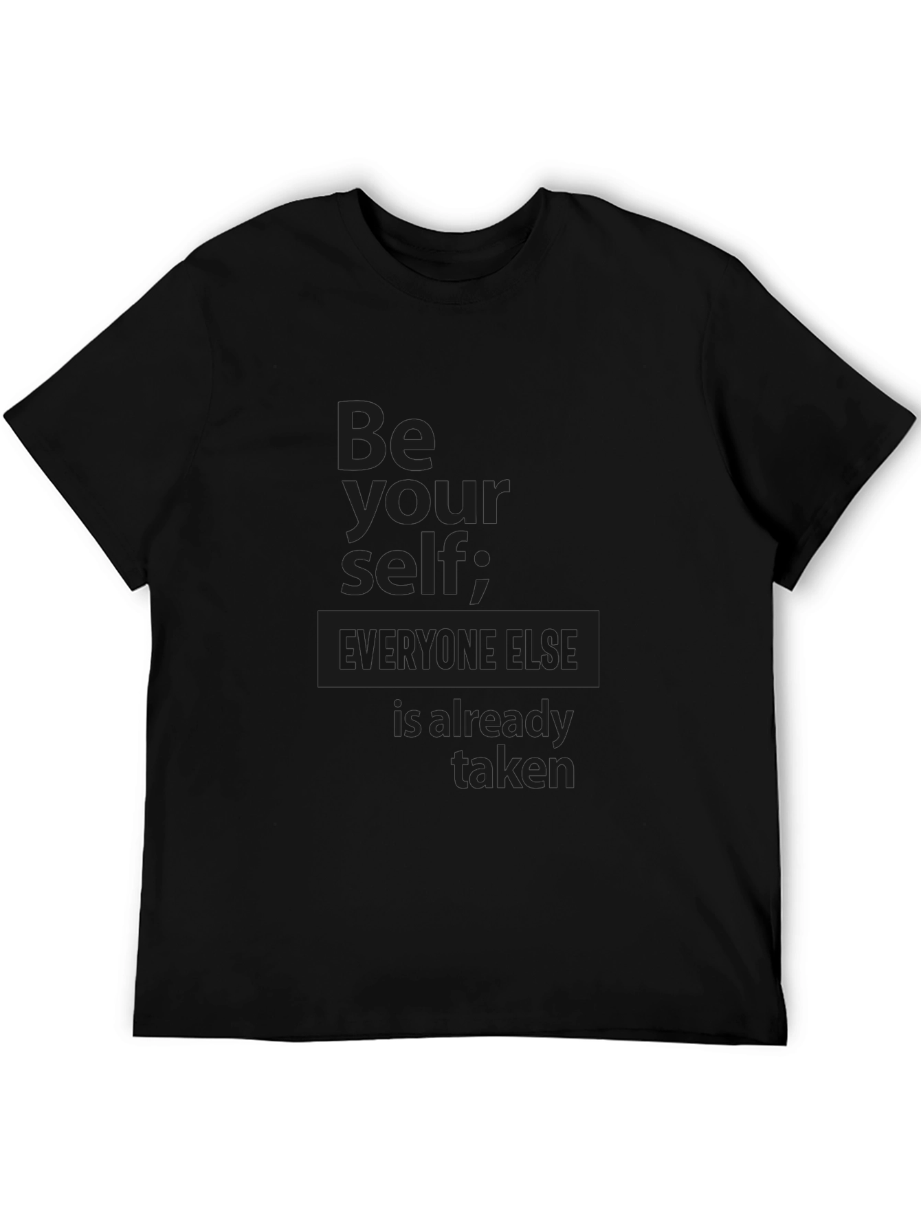 Be Yourself Black T-Shirt: Inspiring Quote Tee