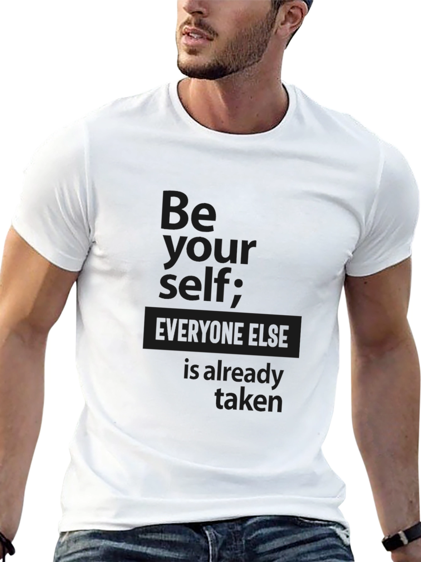 Be Yourself Black T-Shirt: Inspiring Quote Tee