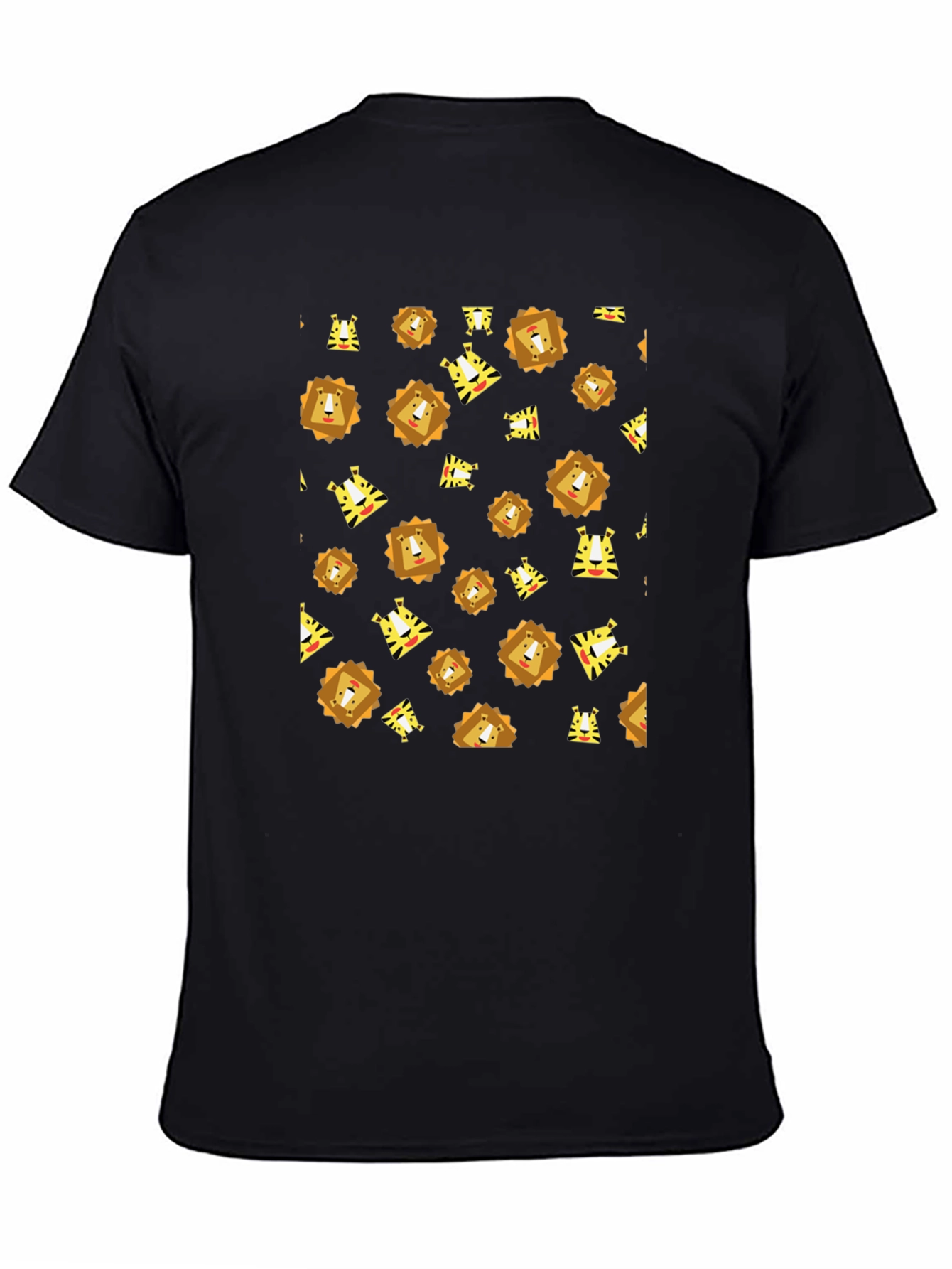 Mens Black Lion Graphic Print Tee