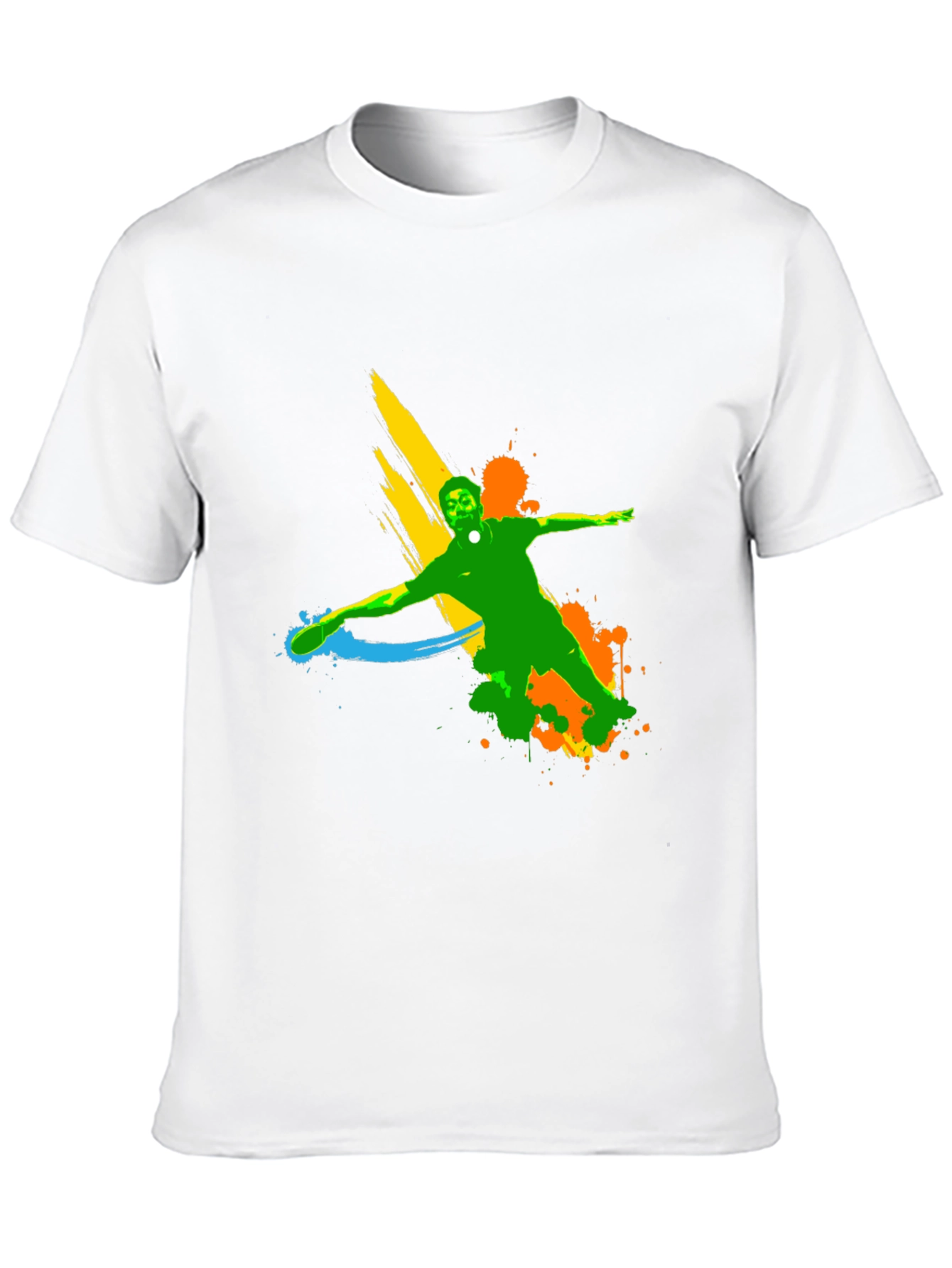 Abstract Splash Tennis Graphic Black T-Shirt