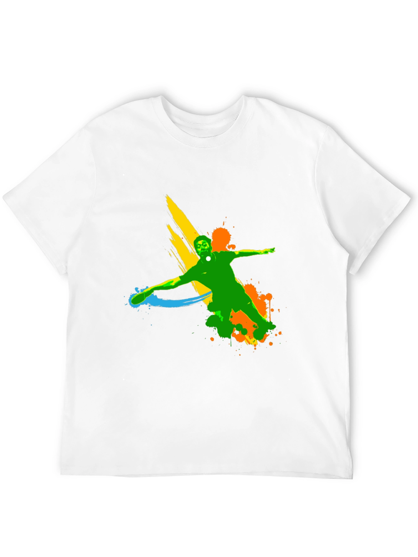 Abstract Splash Tennis Graphic Black T-Shirt