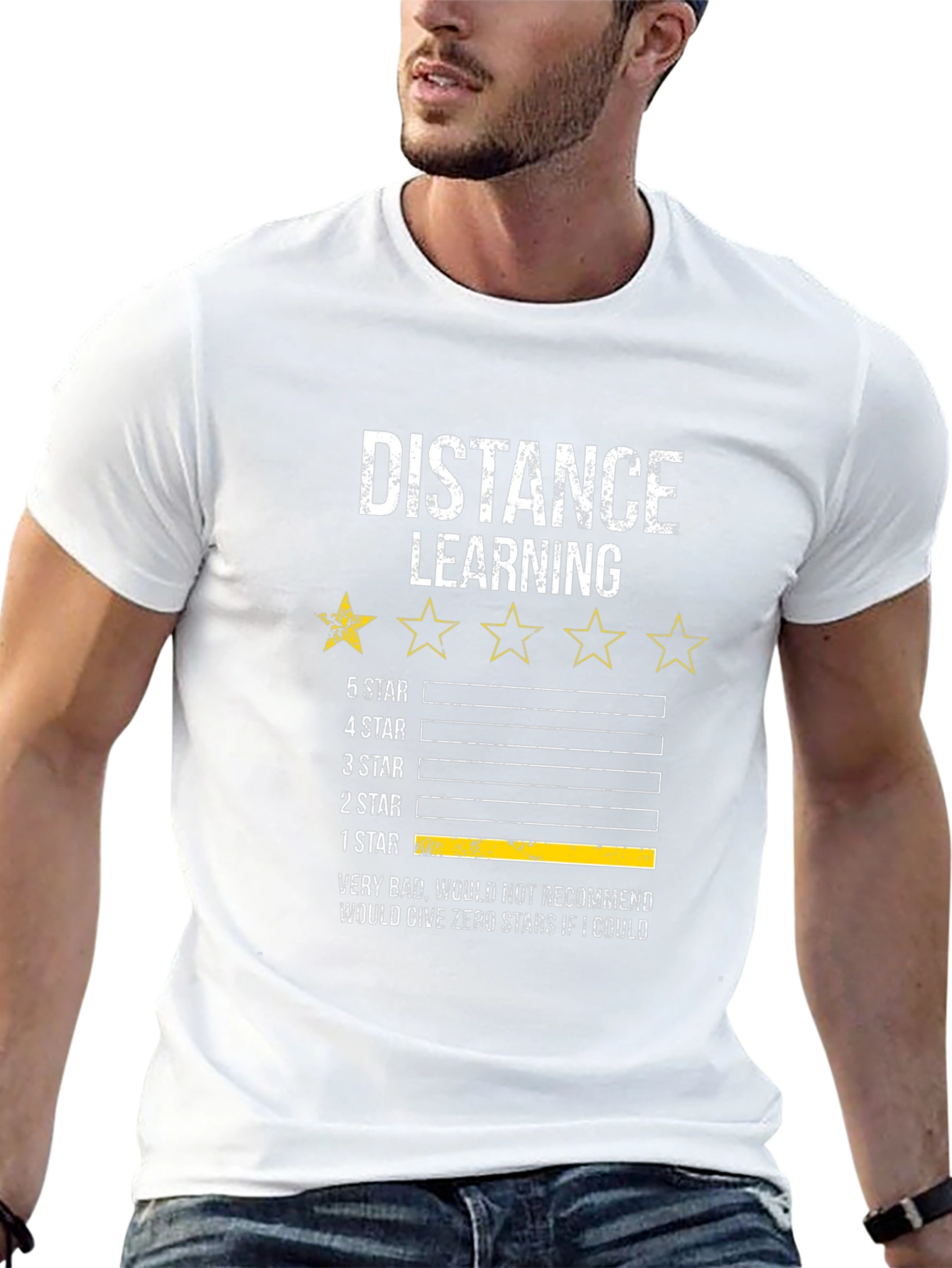 Distance Learning One-Star Rating T-Shirt