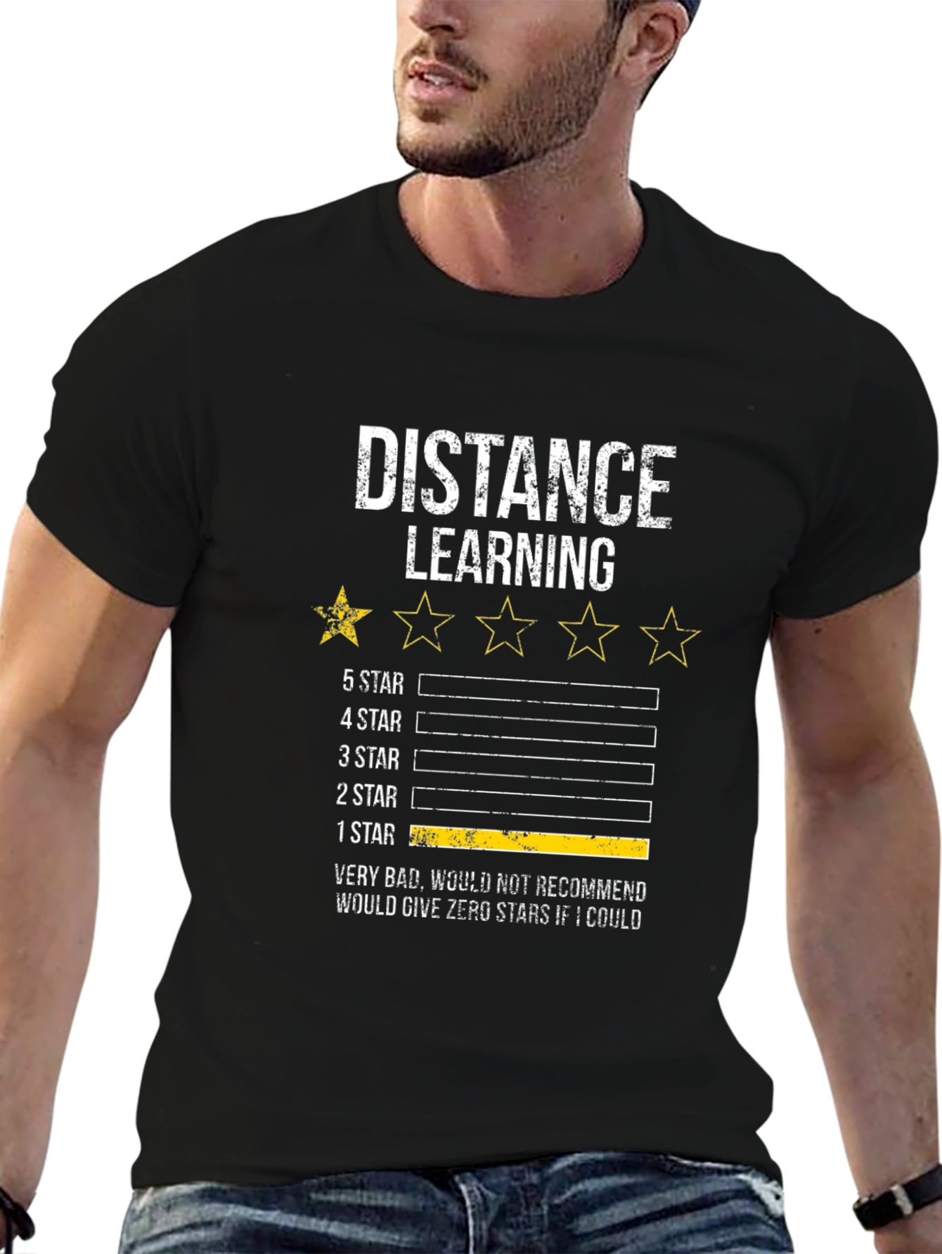 Distance Learning One-Star Rating T-Shirt