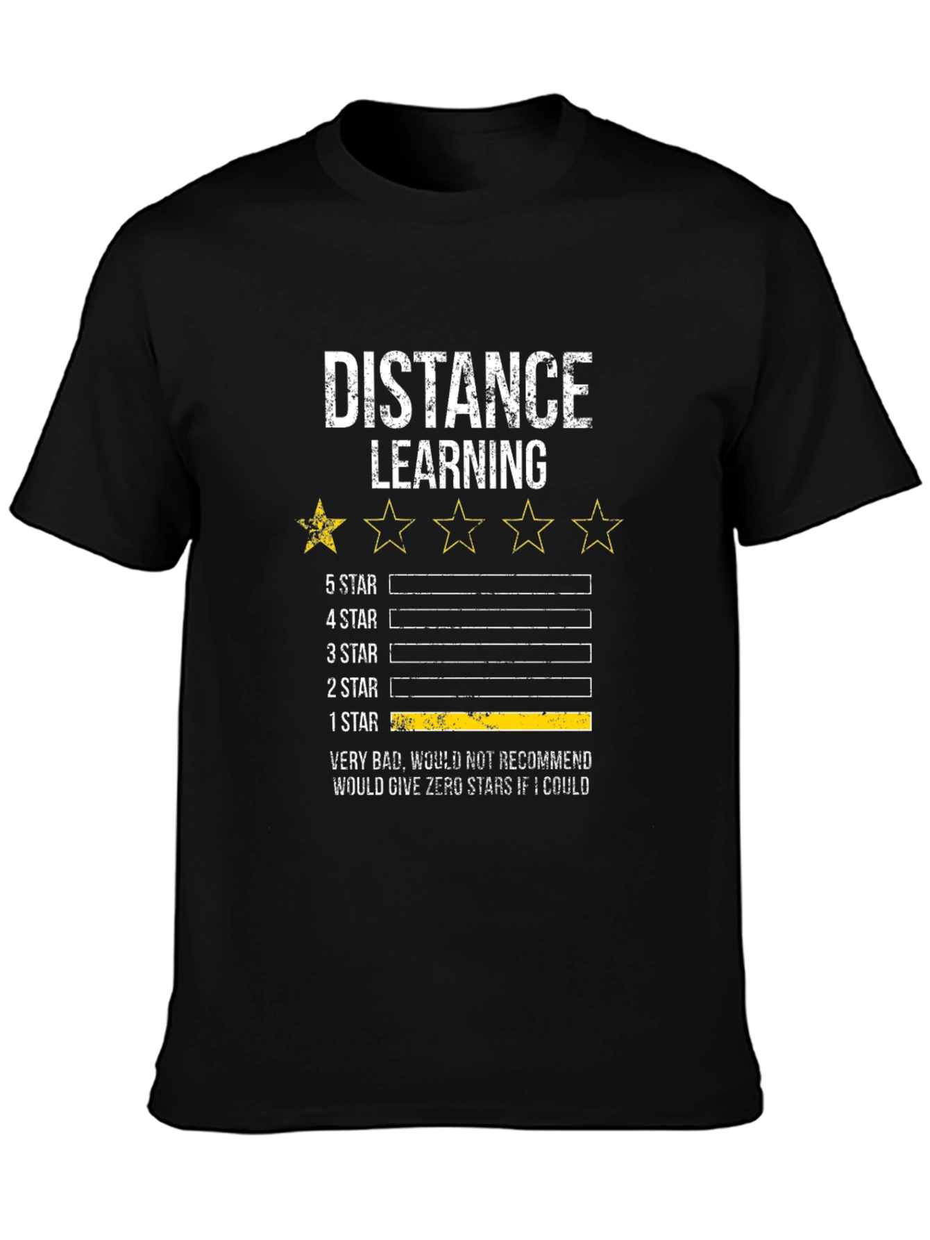 Distance Learning One-Star Rating T-Shirt