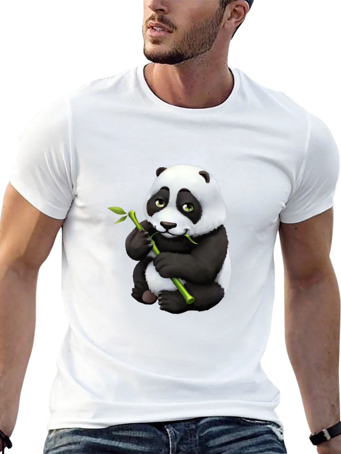 Panda Bear Graphic Tee - Black