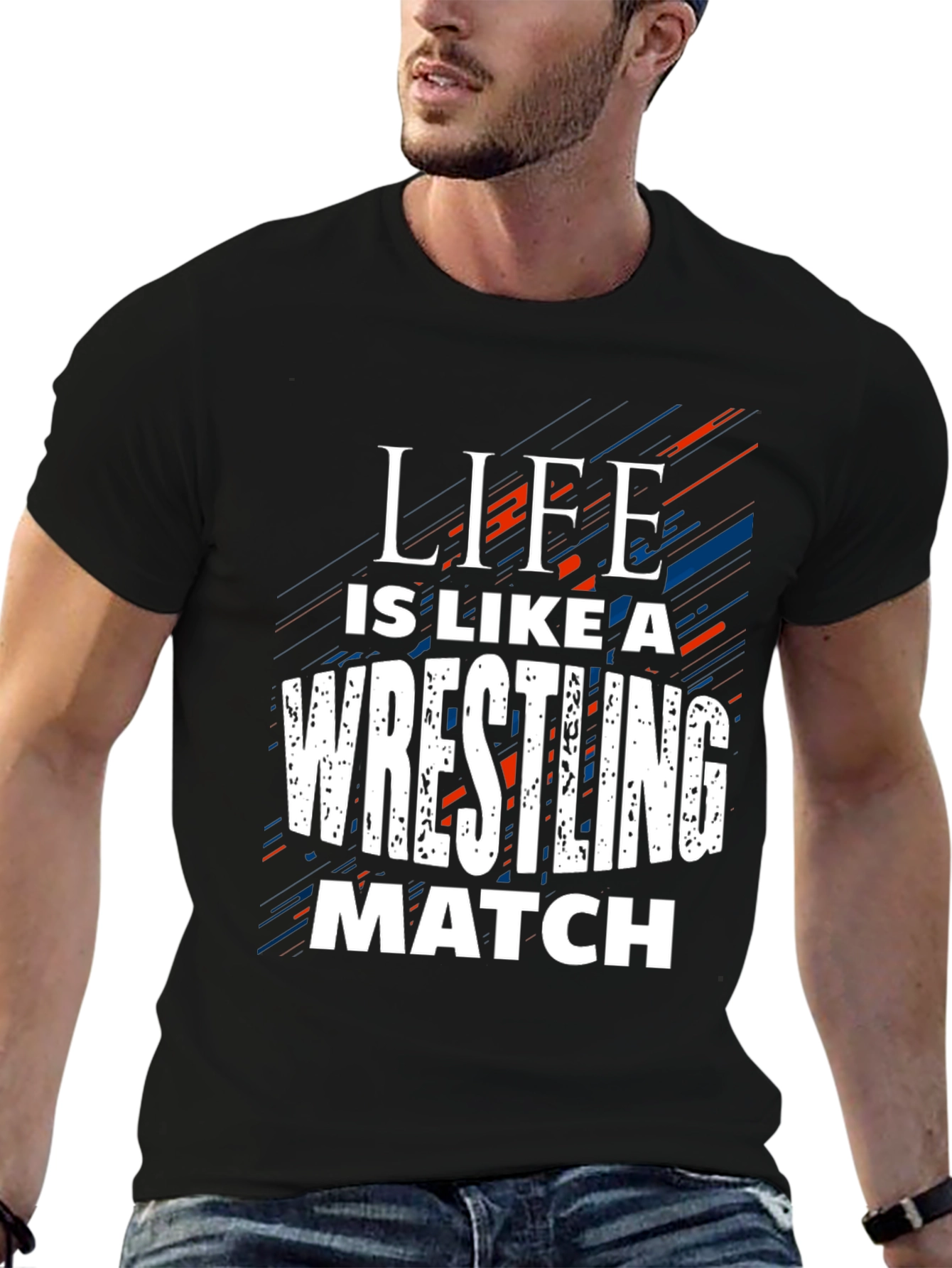 Wrestling Match Life Quote Black T-Shirt