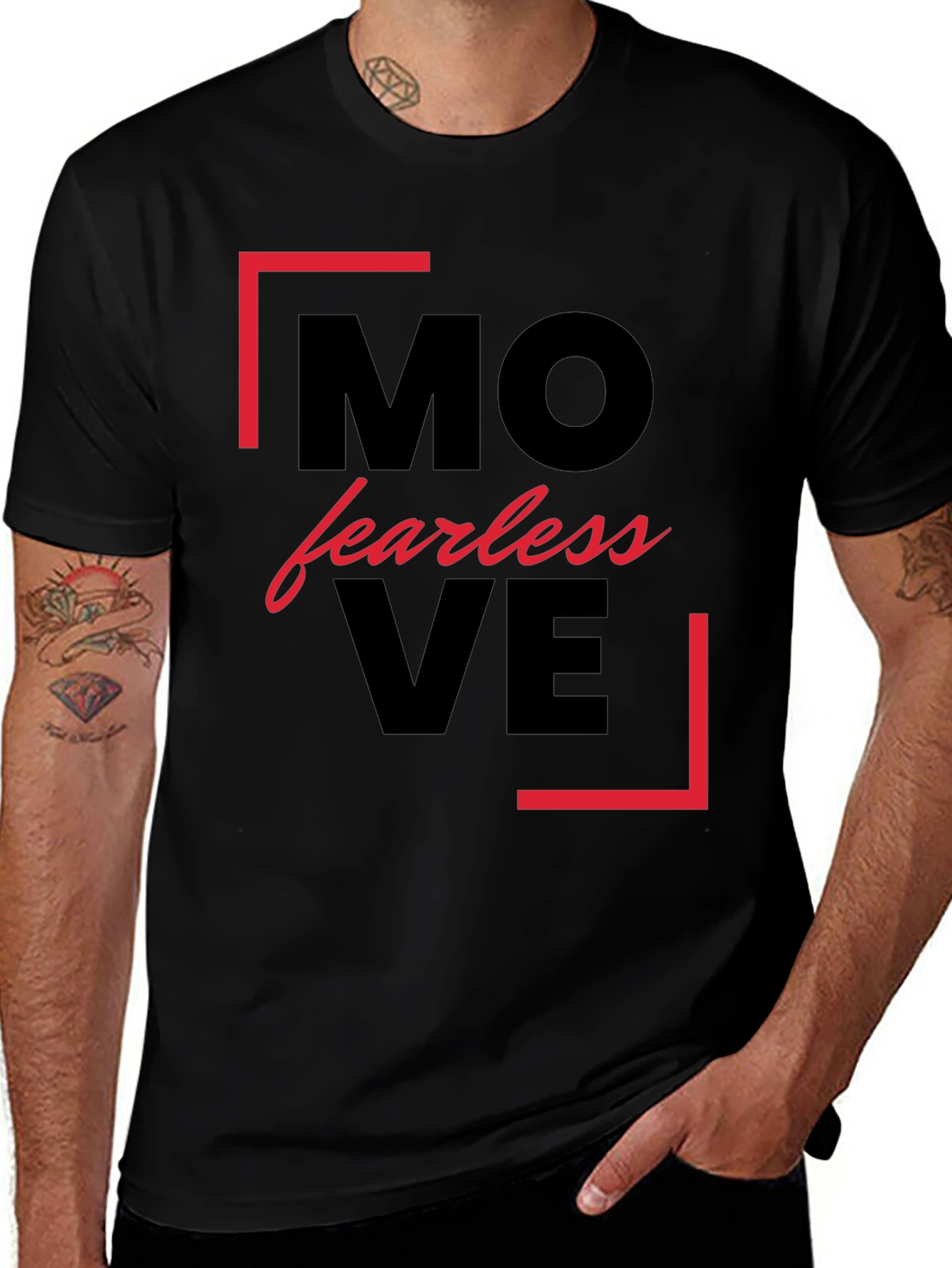 Move Fearless Black Graphic Tee