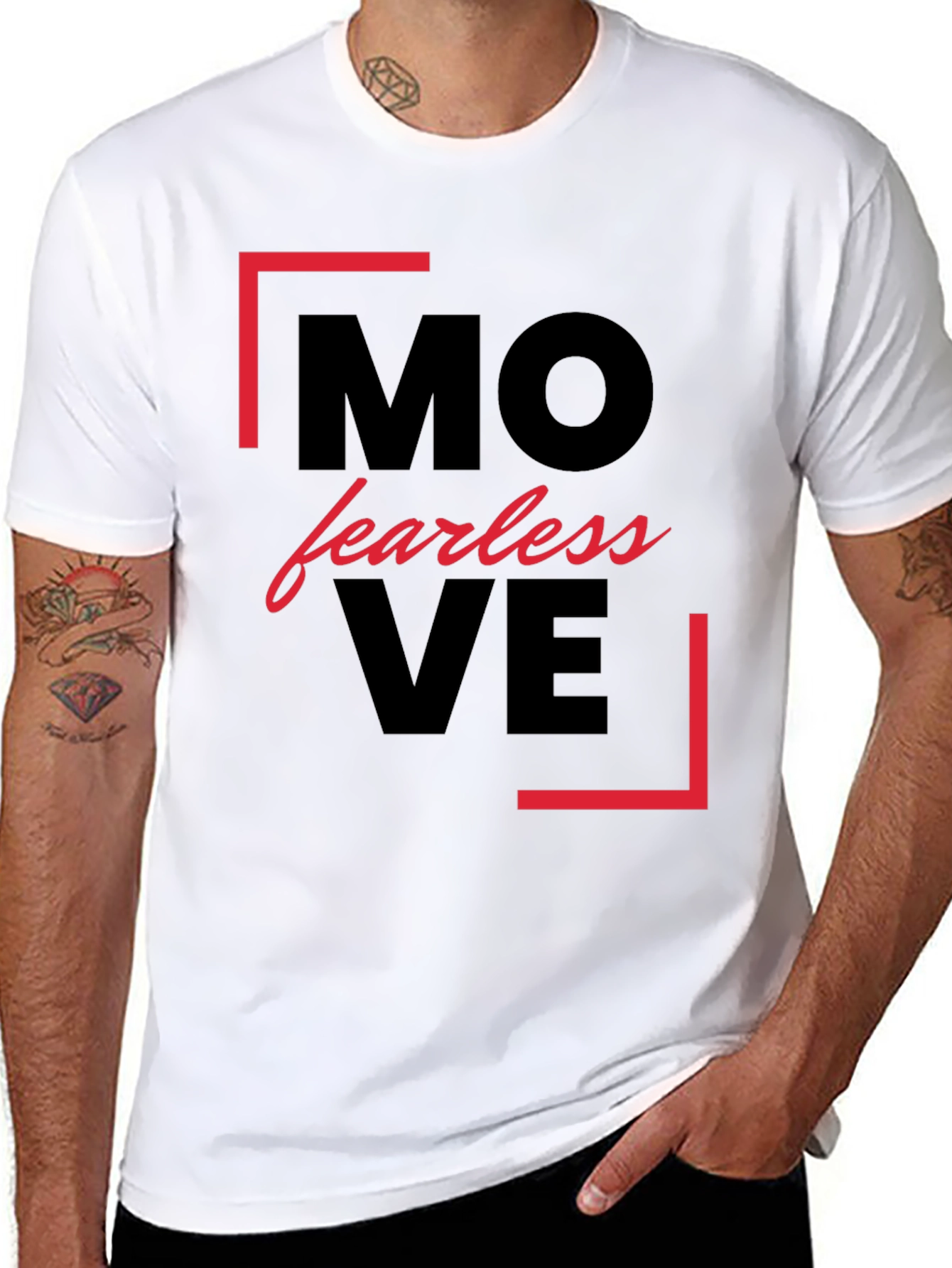 Move Fearless Black Graphic Tee