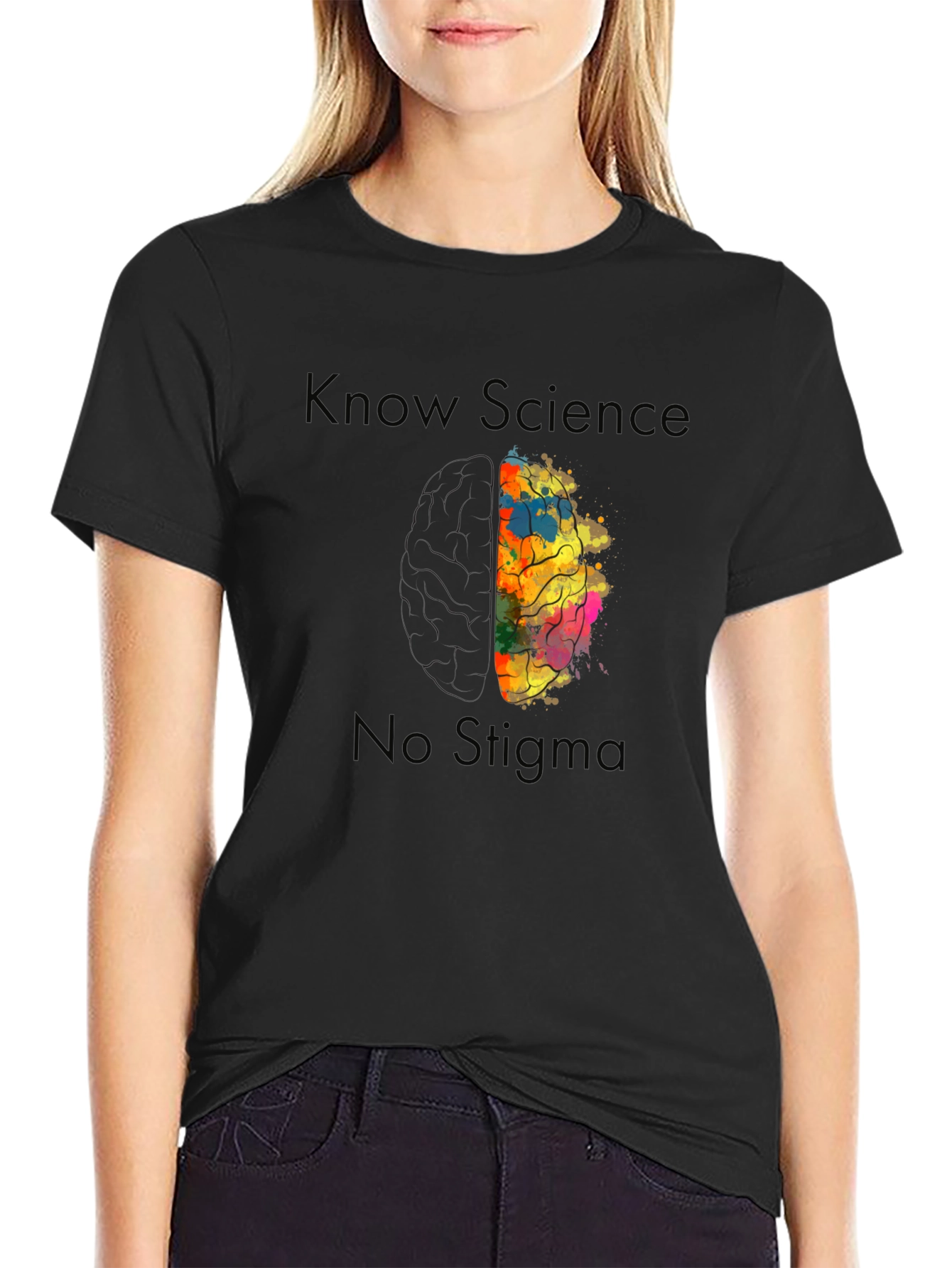 Know Science No Stigma Brain Graphic Tee