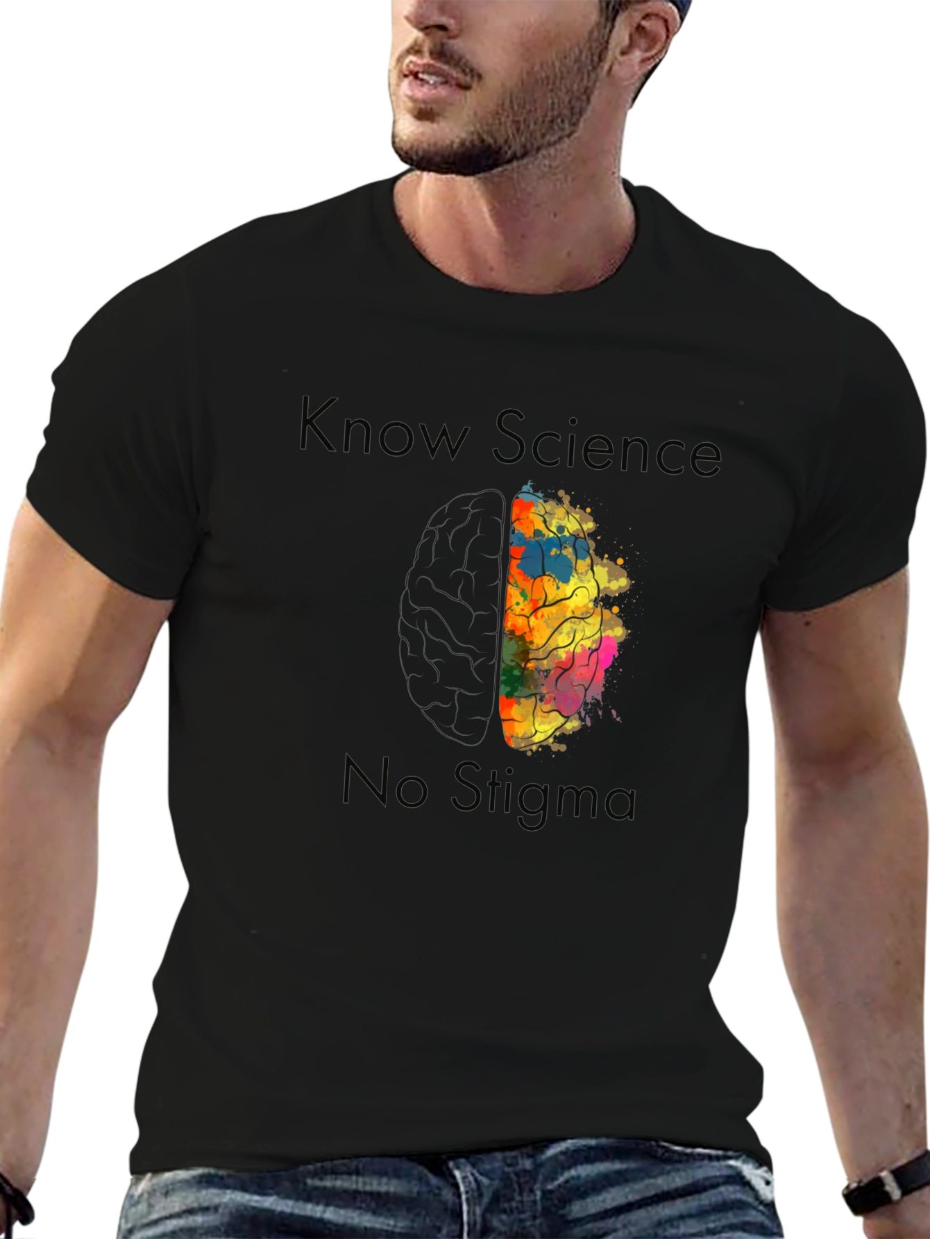 Know Science No Stigma Brain Graphic Tee