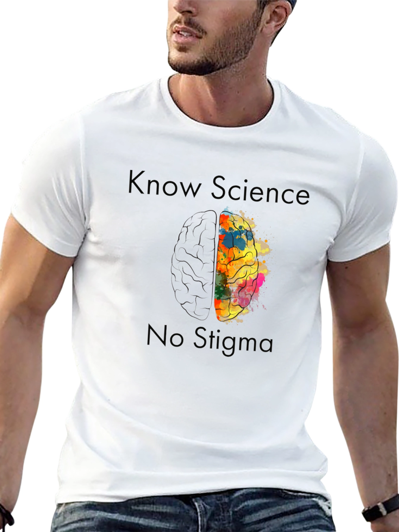 Know Science No Stigma Brain Graphic Tee