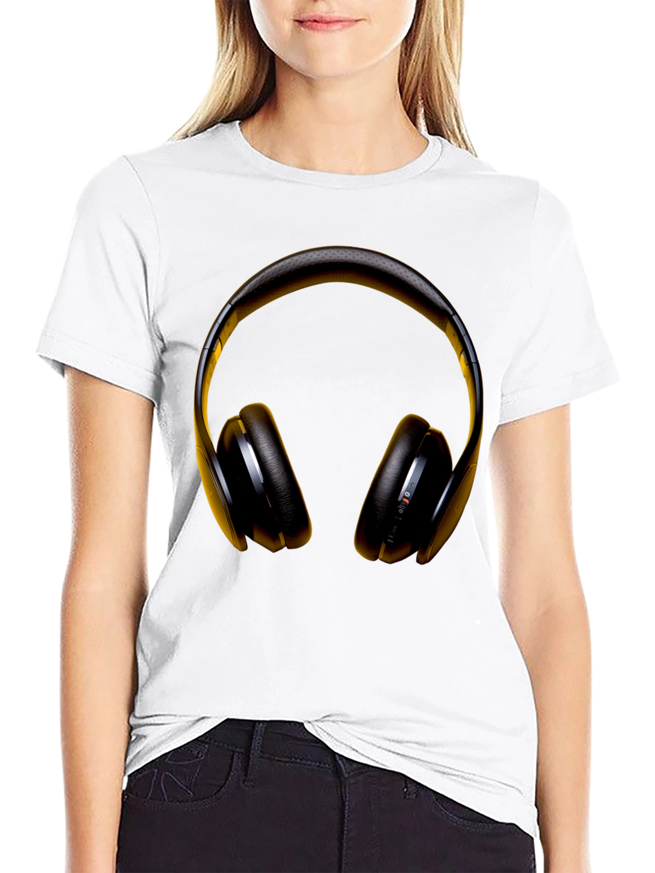 Headphone Graphic Black T-Shirt
