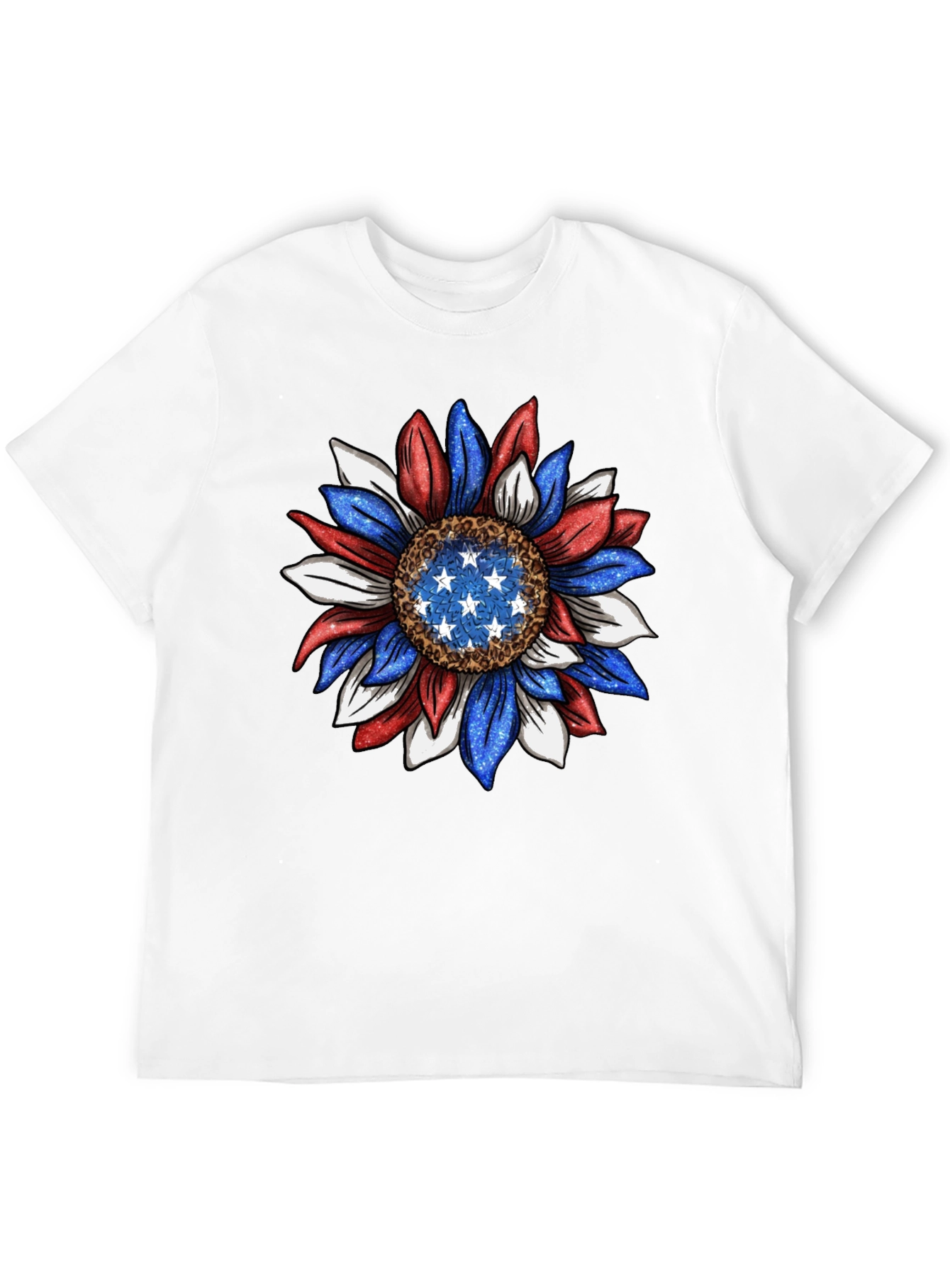 Patriotic Sunflower Graphic Tee - USA Pride