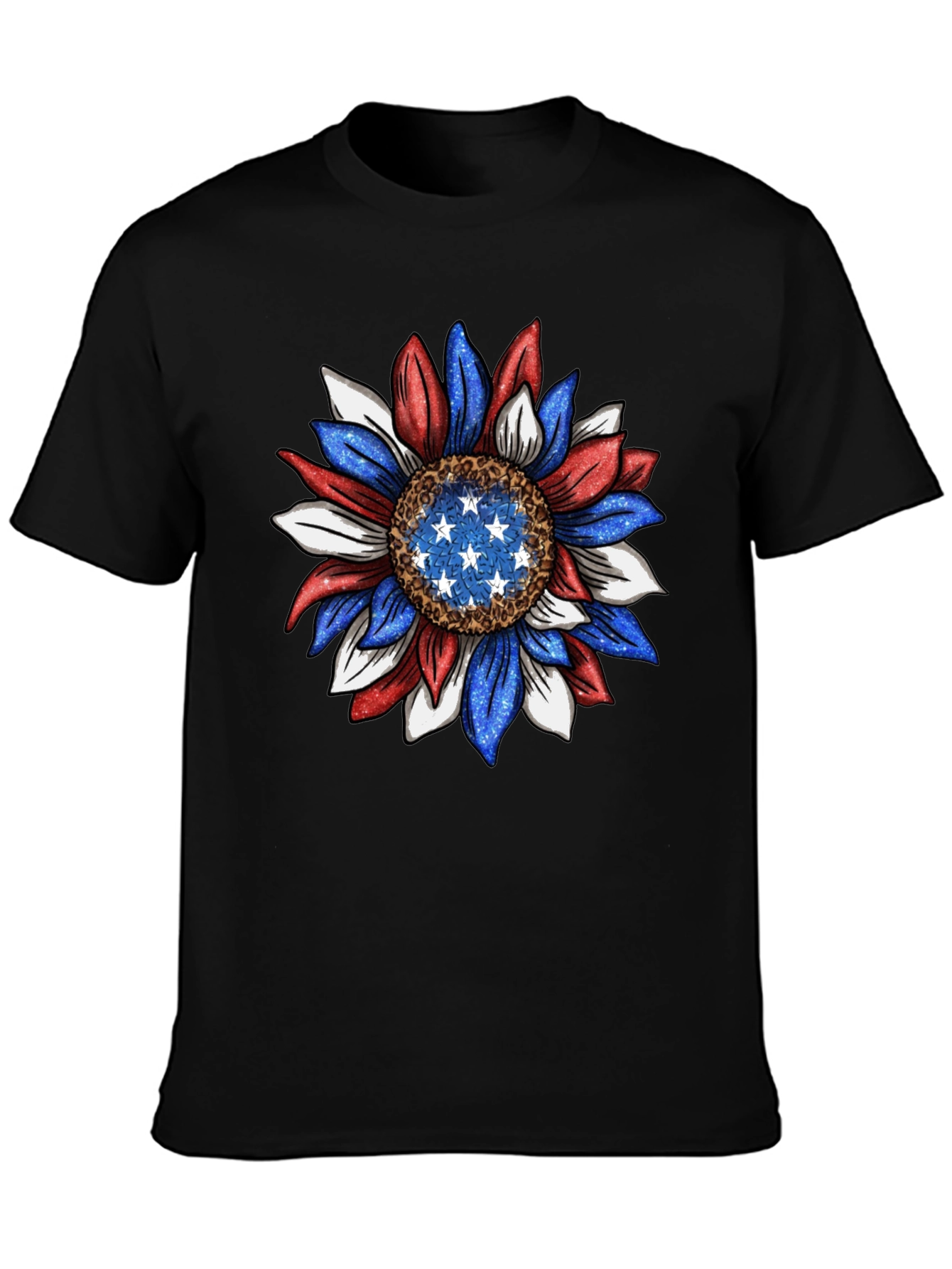 Patriotic Sunflower Graphic Tee - USA Pride