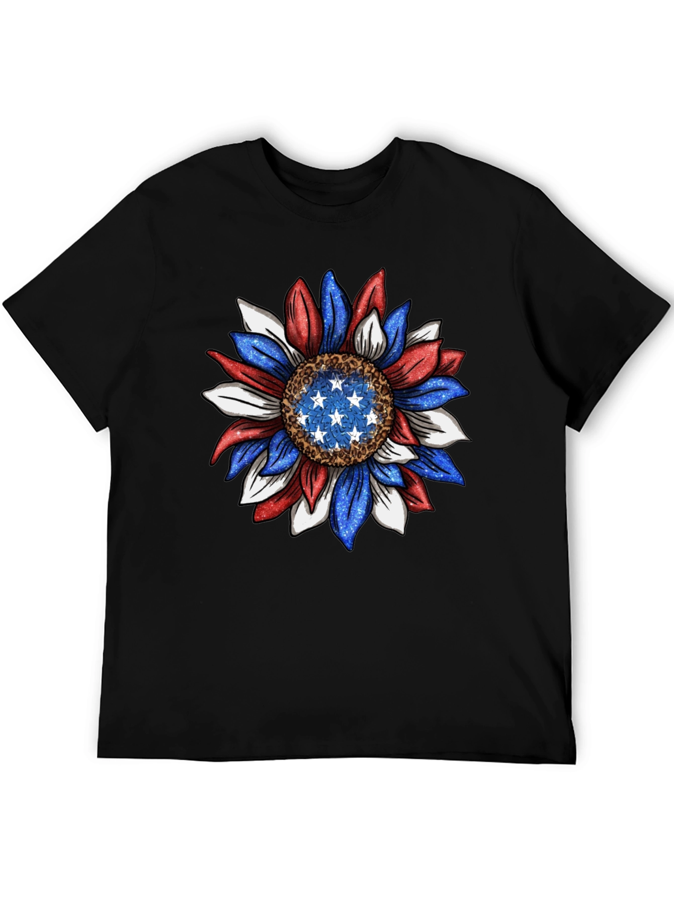 Patriotic Sunflower Graphic Tee - USA Pride