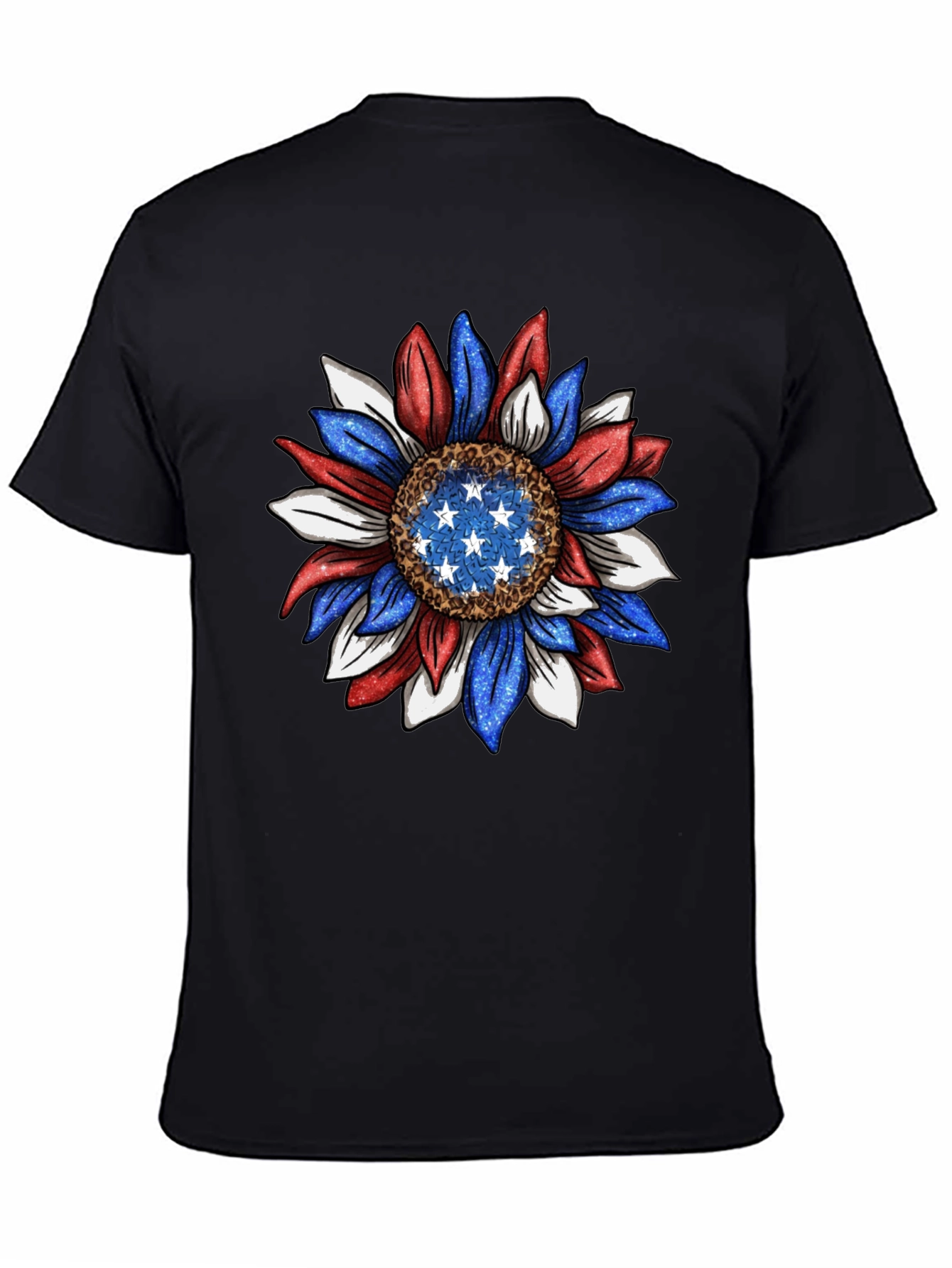 Patriotic Sunflower Graphic Tee - USA Pride