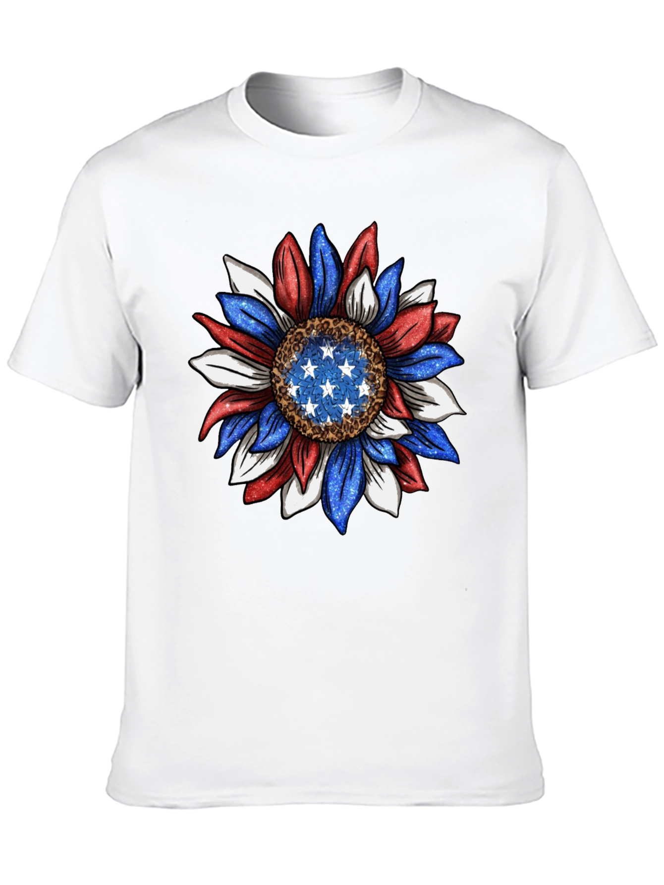 Patriotic Sunflower Graphic Tee - USA Pride