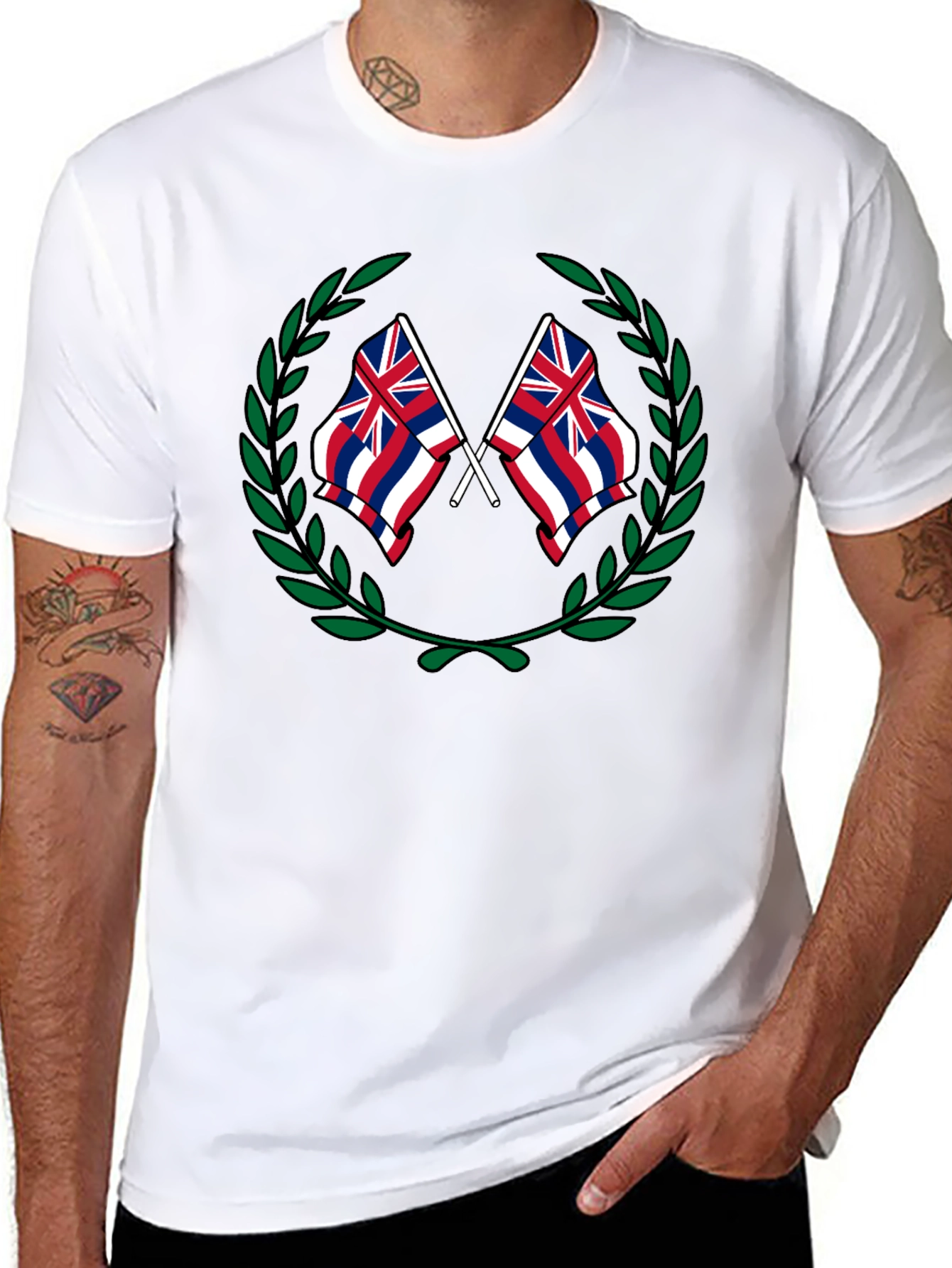 Hawaii Flag Crest Graphic T-Shirt