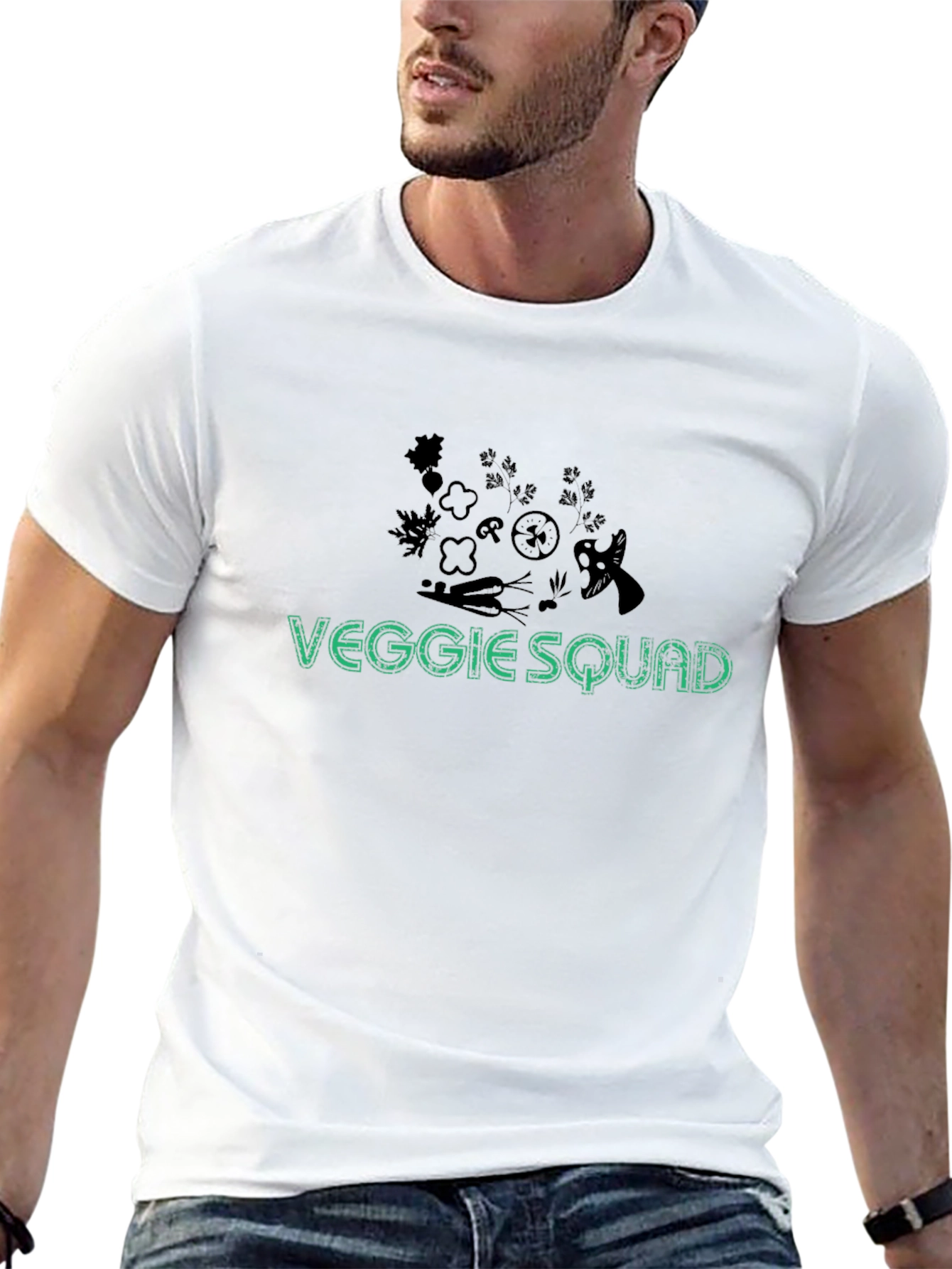 Veggie Squad T-Shirt - Black Cotton Blend